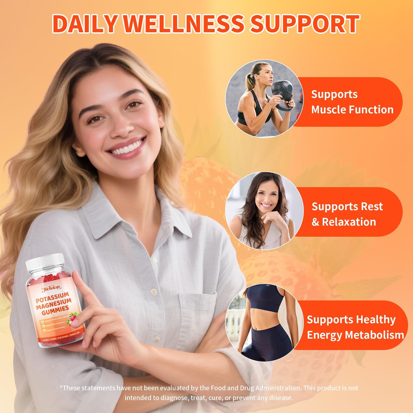 Mchokuu Potassium Magnesium Gummies 120 Count