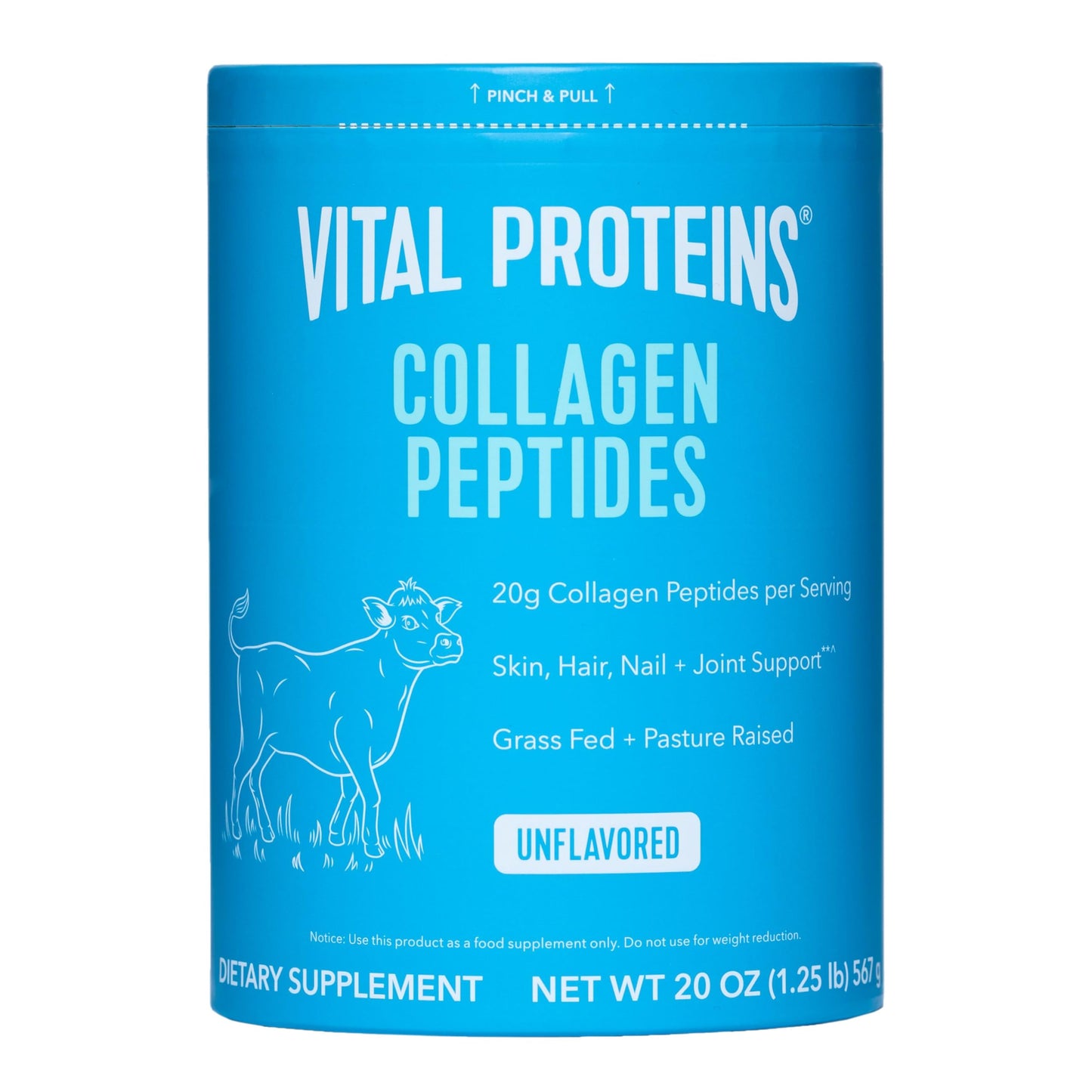 Vital Proteins Grass Fed Collagen Peptides Powder, 20 oz