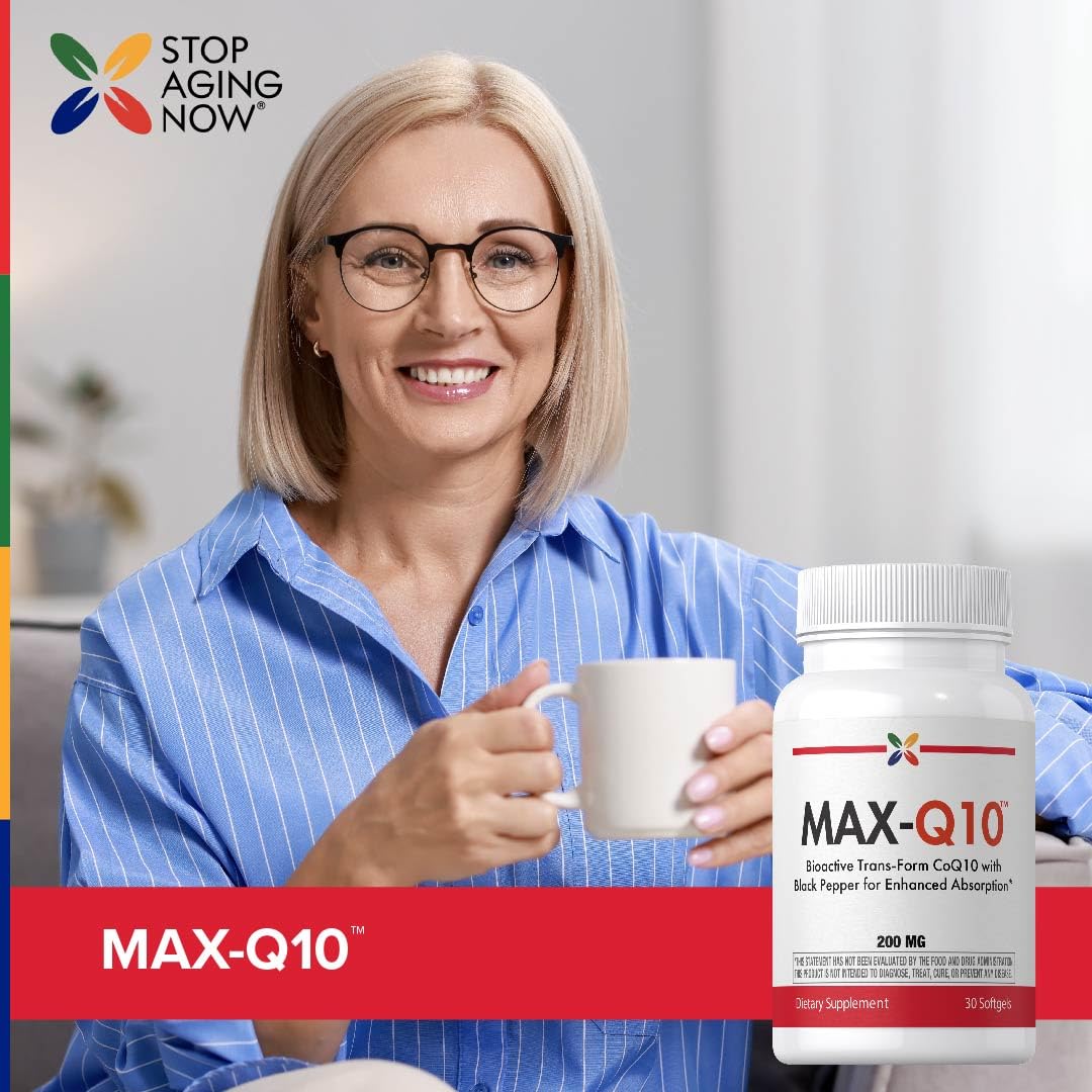 Stop Aging Now MAX-Q10 Coenzyme CoQ10 Softgels 30