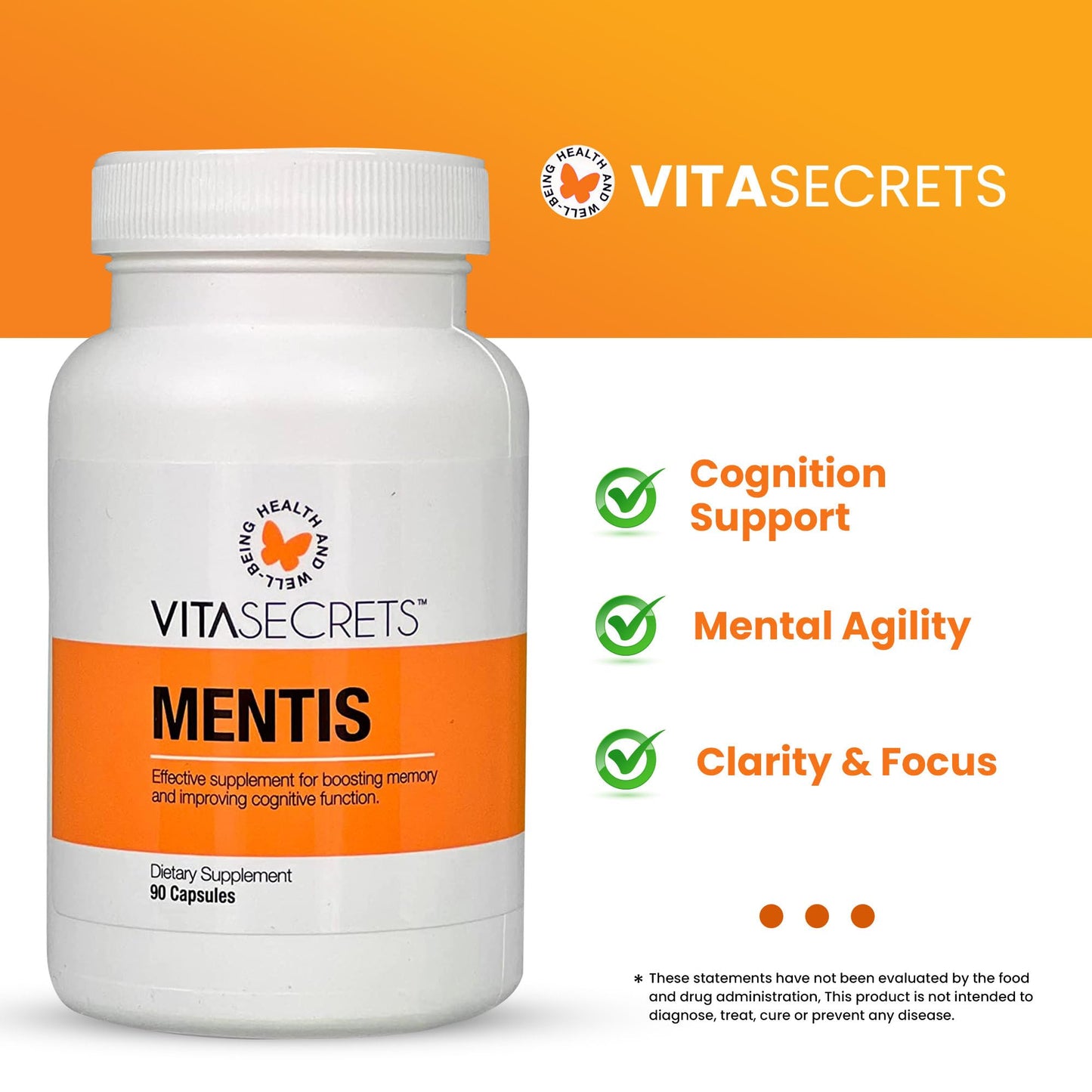 Vitasecrets Mentis Memory & Cognition Support Capsule 90 Count