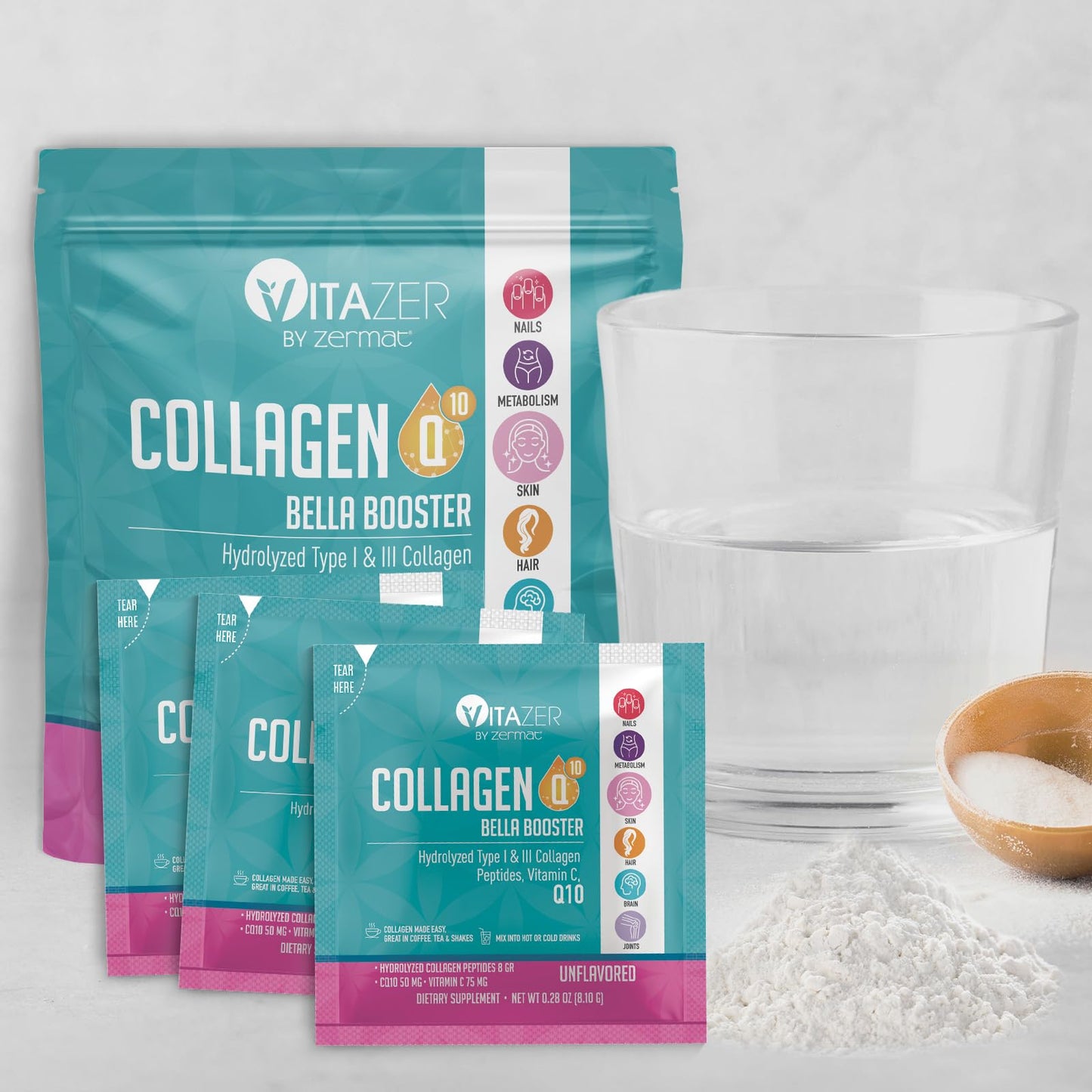 Zermat Vitazer Collagen Q10 Powder, 8 oz