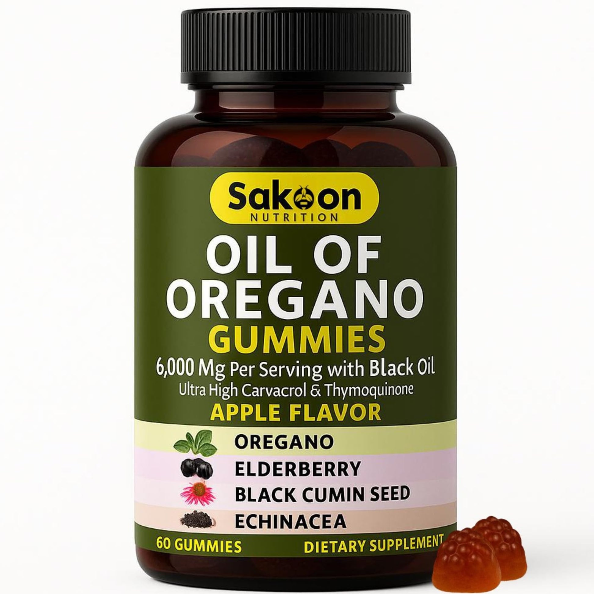 Sakoon nutrition Oil of Oregano Gummies 60 Count