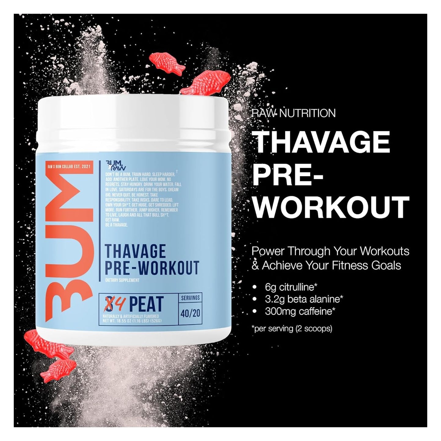RAW Thuper Thavage Pre Workout Powder 18.55