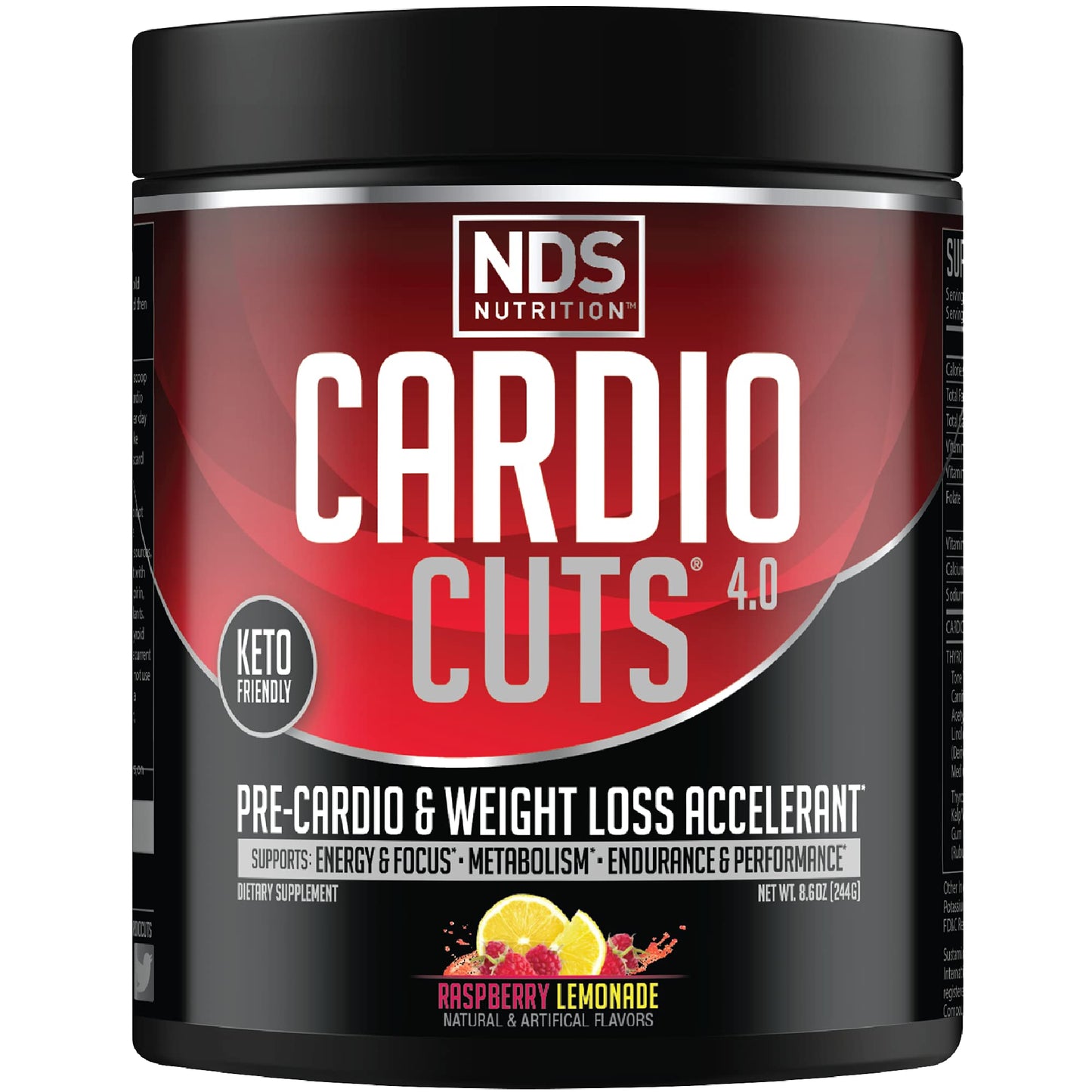 Cardio Cuts NDS Nutrition 4.0 Pre Workout Razz Lemonade Powder 8.6 Ounce