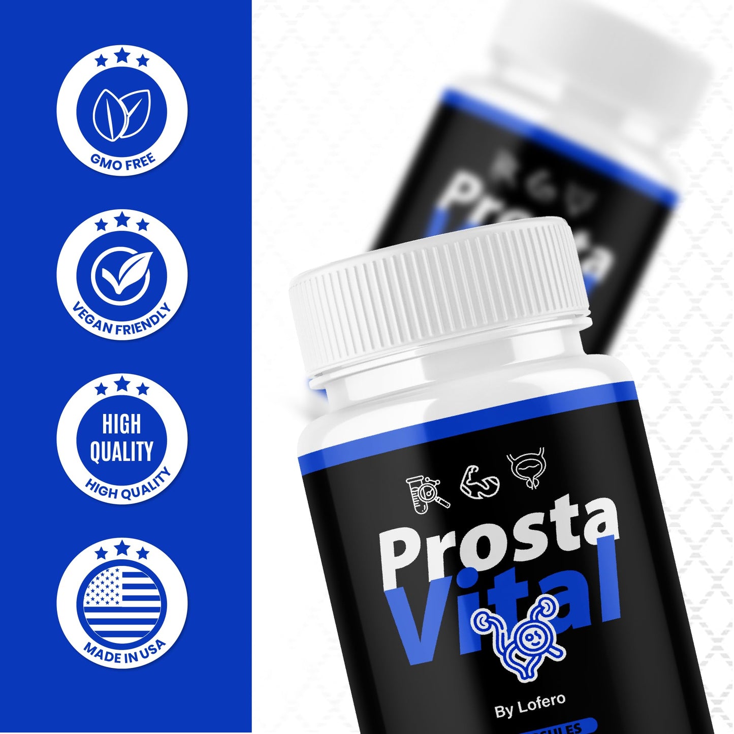 Lofero ProstaVital Capsules, Prosta Vital for Men Urinary & Prostate Support Supplement with Advanced Premium Maximum Strength Performance Formula, 60 Capsules
