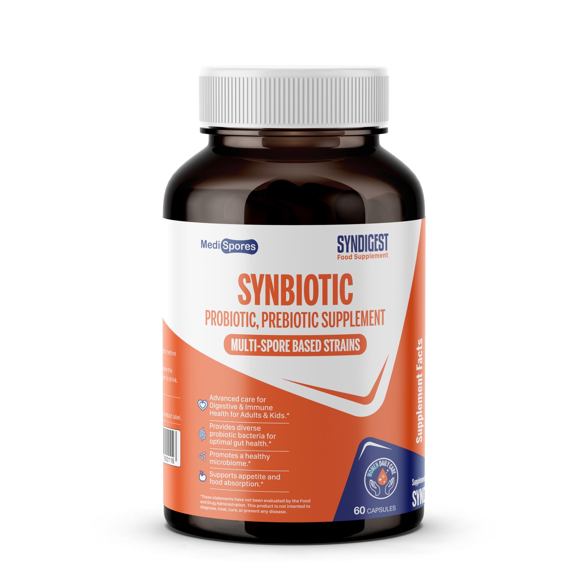 TMA Medispores Syndigest Probiotic Daily Care for Women & Men, Capsules, 60 Count