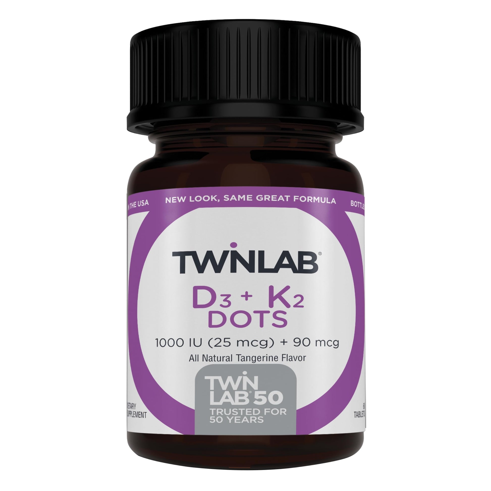 Twinlab Vitamin D3 1000 IU + K2 Tablets 60 Count