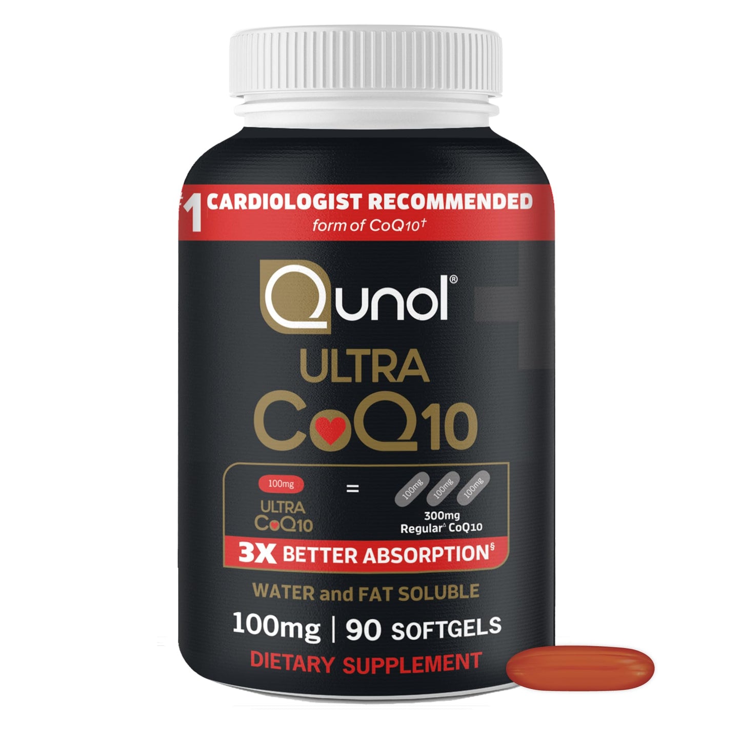 Qunol CoQ10 100mg Softgels, 90 Count