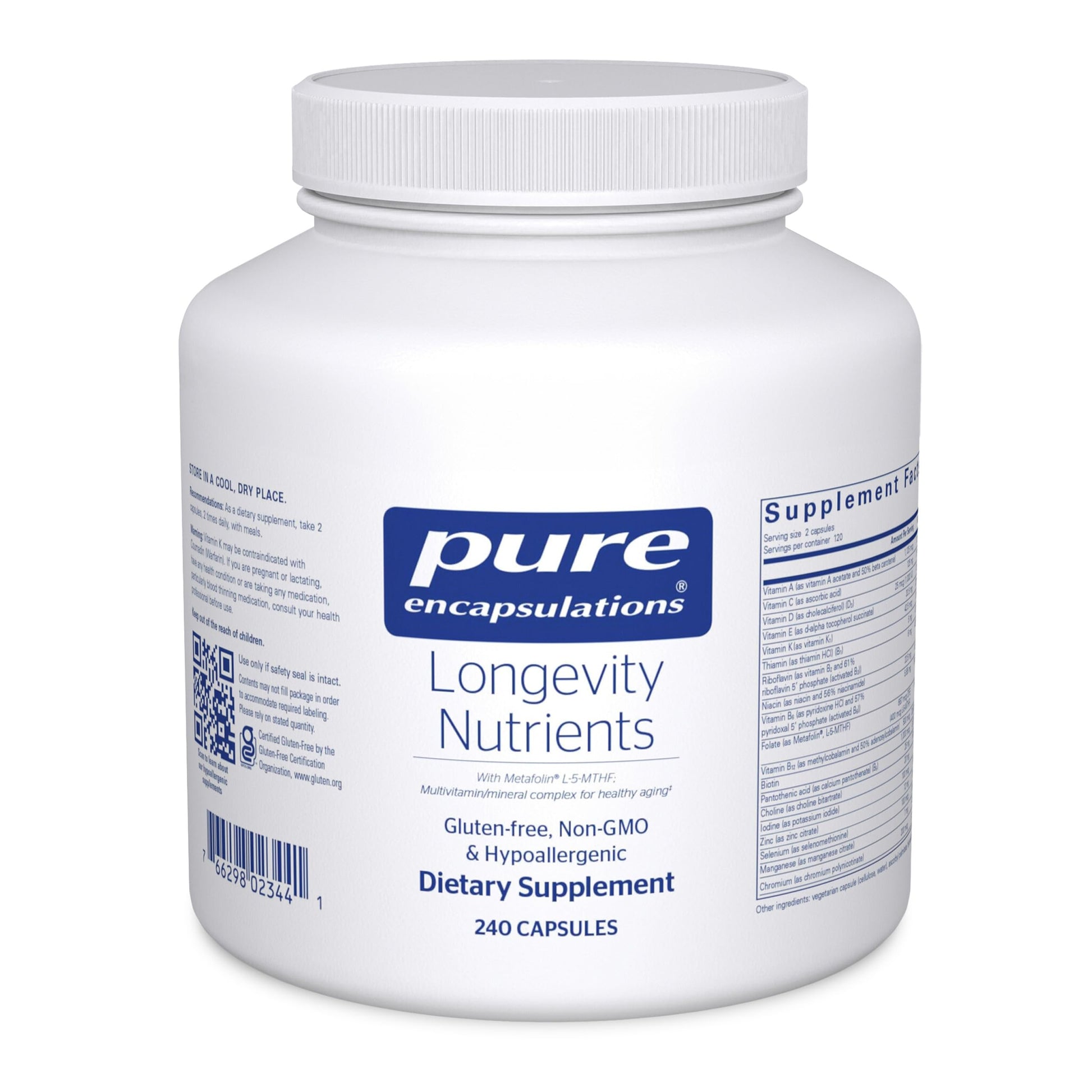 Pure Encapsulations Longevity Nutrients Capsules 240