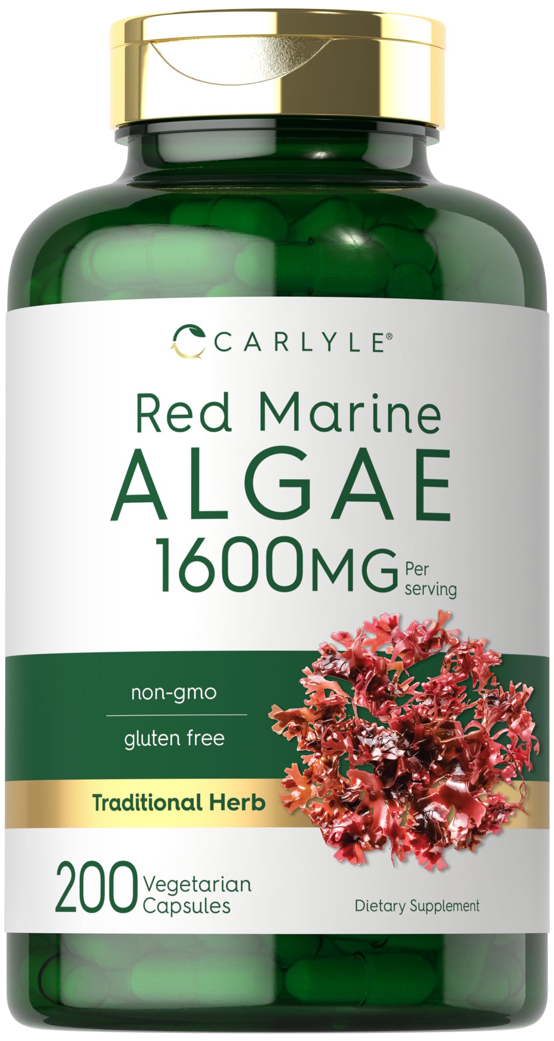 Carlyle Red Marine Algae 1600mg Capsules, 200 Count