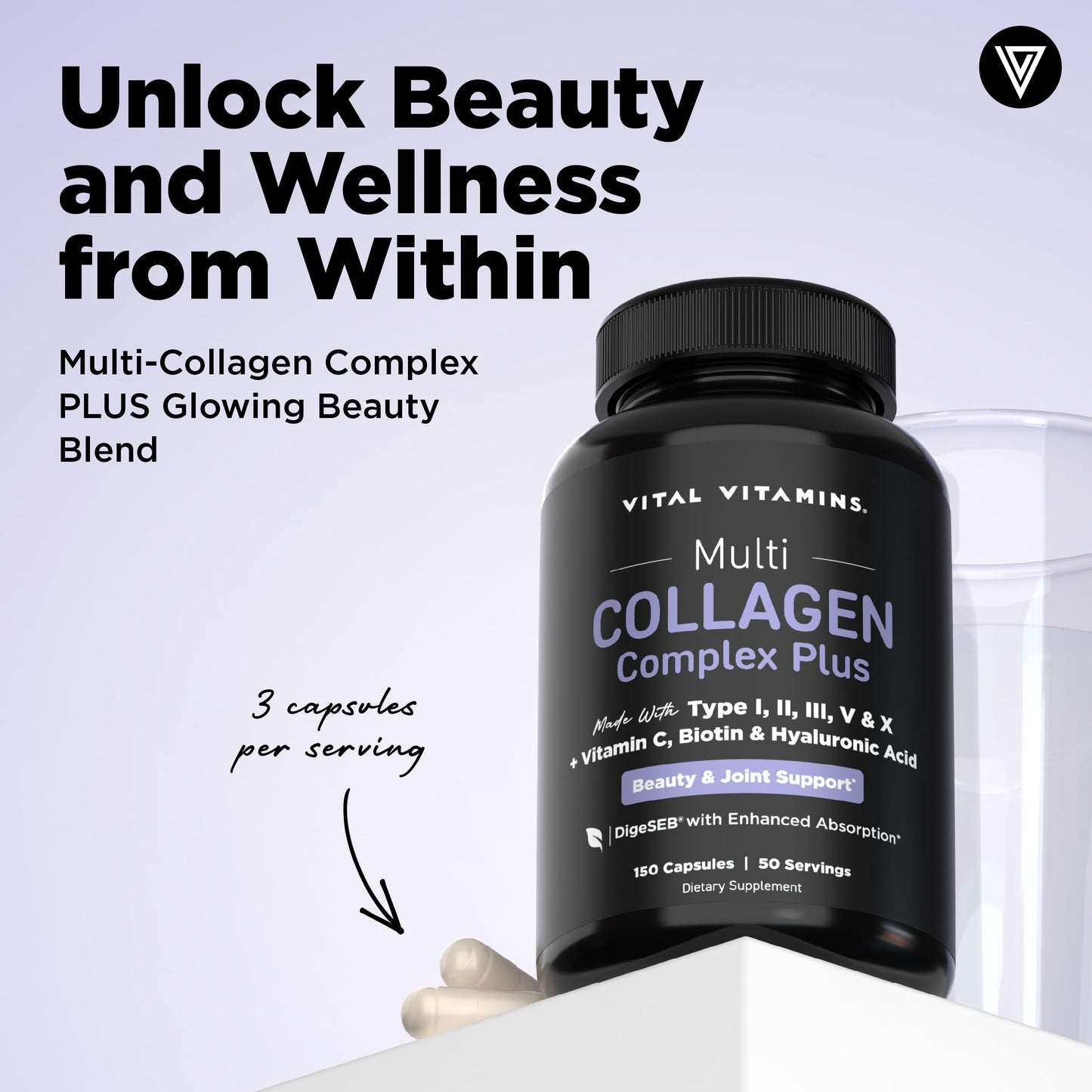 Vital Vitamins Multi Collagen Complex Plus Capsules, 150 Capsules