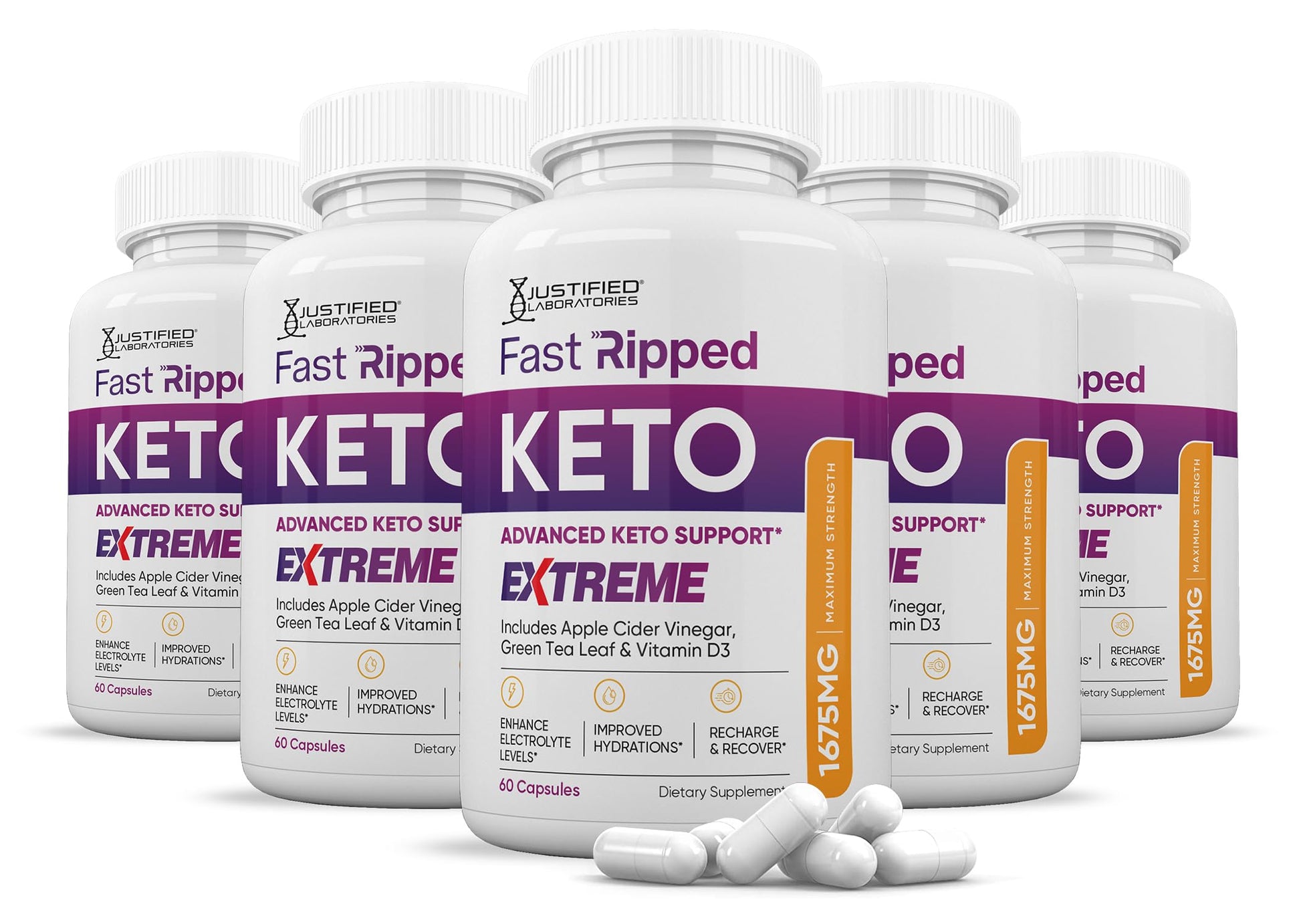 Justified Laboratories Fast Ripped Keto ACV Extreme, 300 Capsules