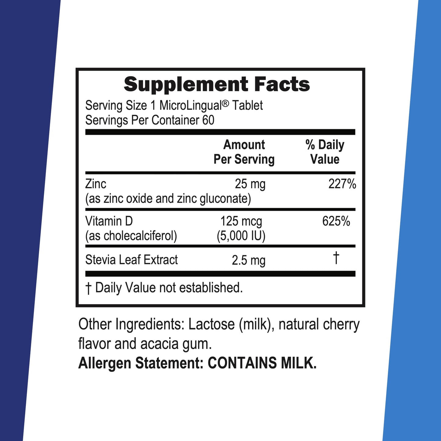 Superior Source Advanced Zinc 25 mg with Vitamin D3 5,000 IU Tablets, 60 Count