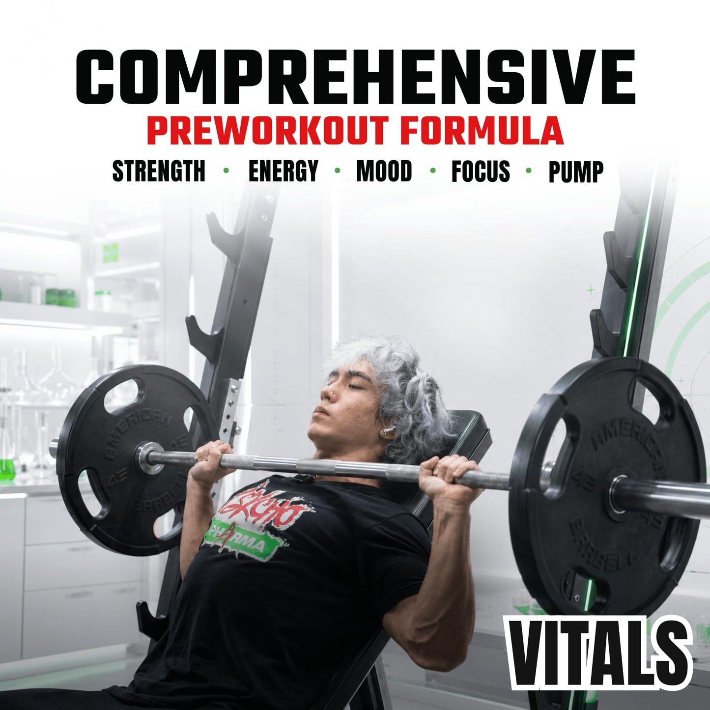 Psycho Pharma Vitals Pre-Workout Powder, 10.93 oz, 30 Servings
