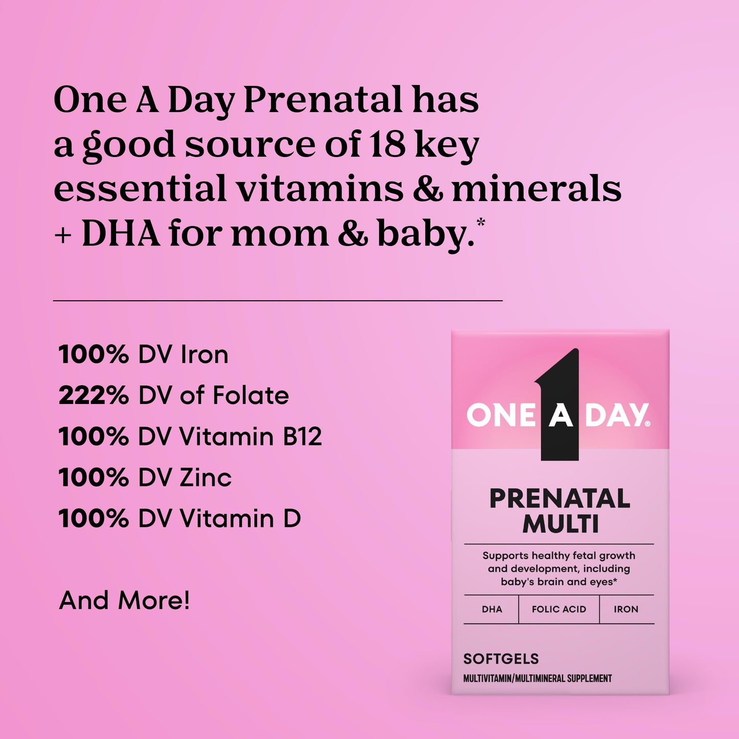 ONE A DAY Prenatal Vitamins Softgel 30 Count