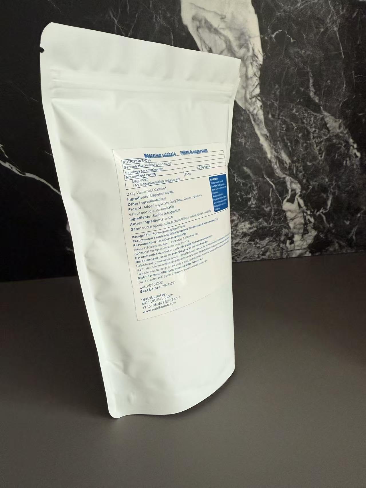 MG LURUN LABS Food Grade Magnesium Sulfate Powder 35.2
