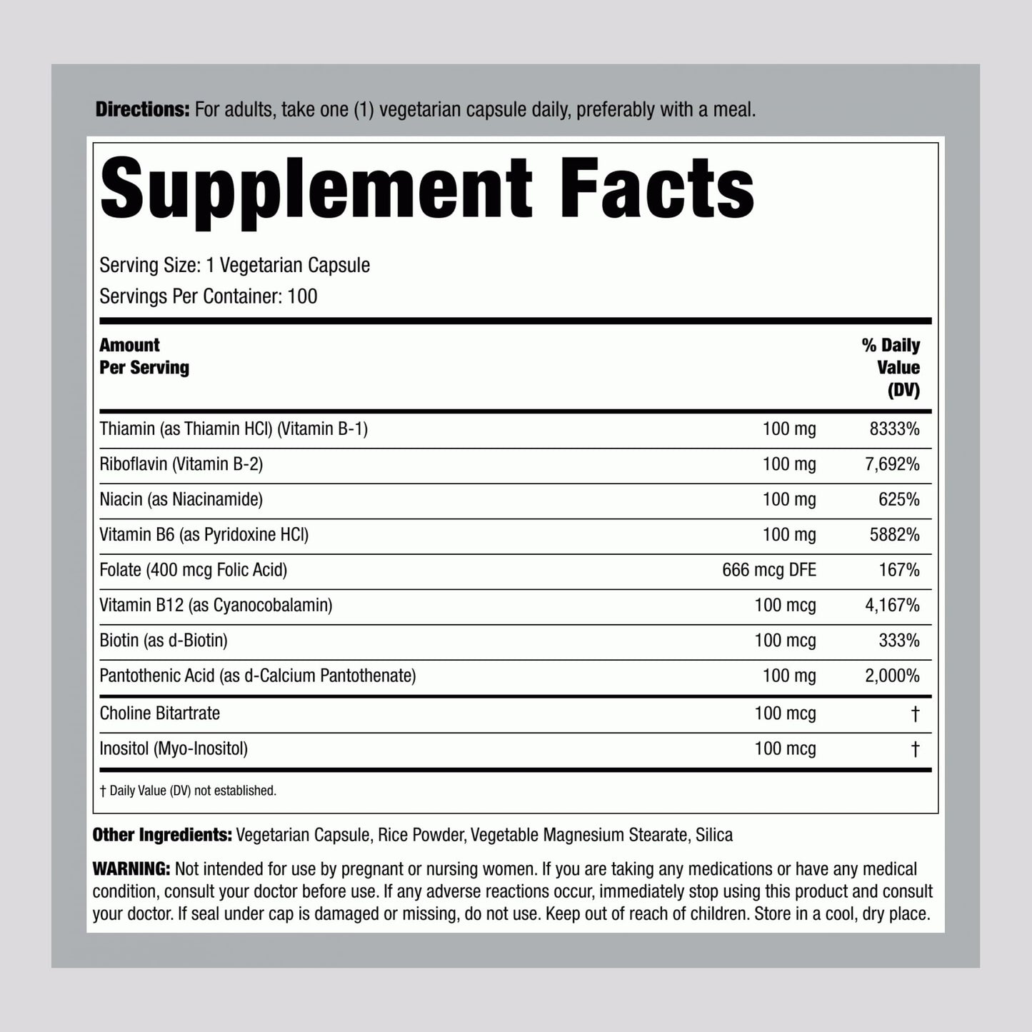 Lindberg Supreme Stress B Complex Vitamins Capsules 100