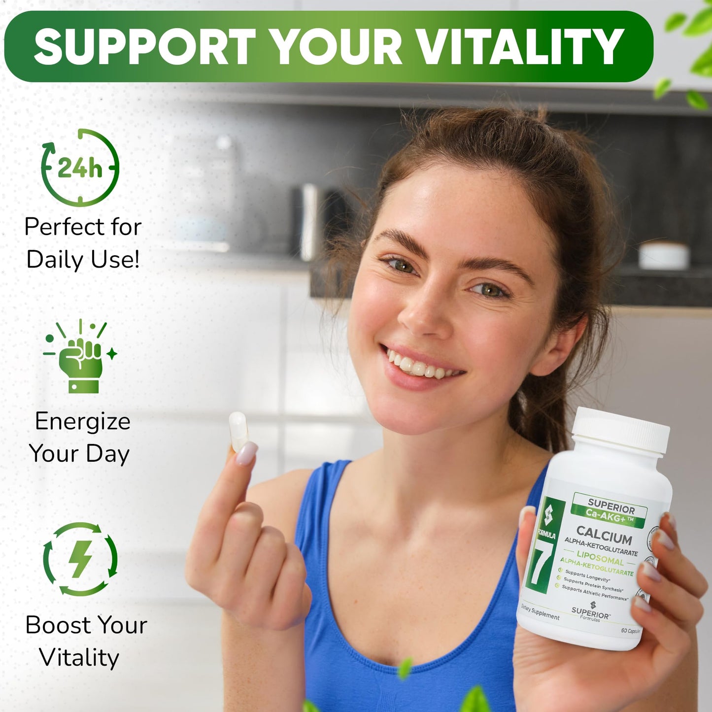 Superior Formulas LLC Liposomal Alpha-Ketoglutarate (AKG) 1100 mg – 60 Vegetarian Capsules