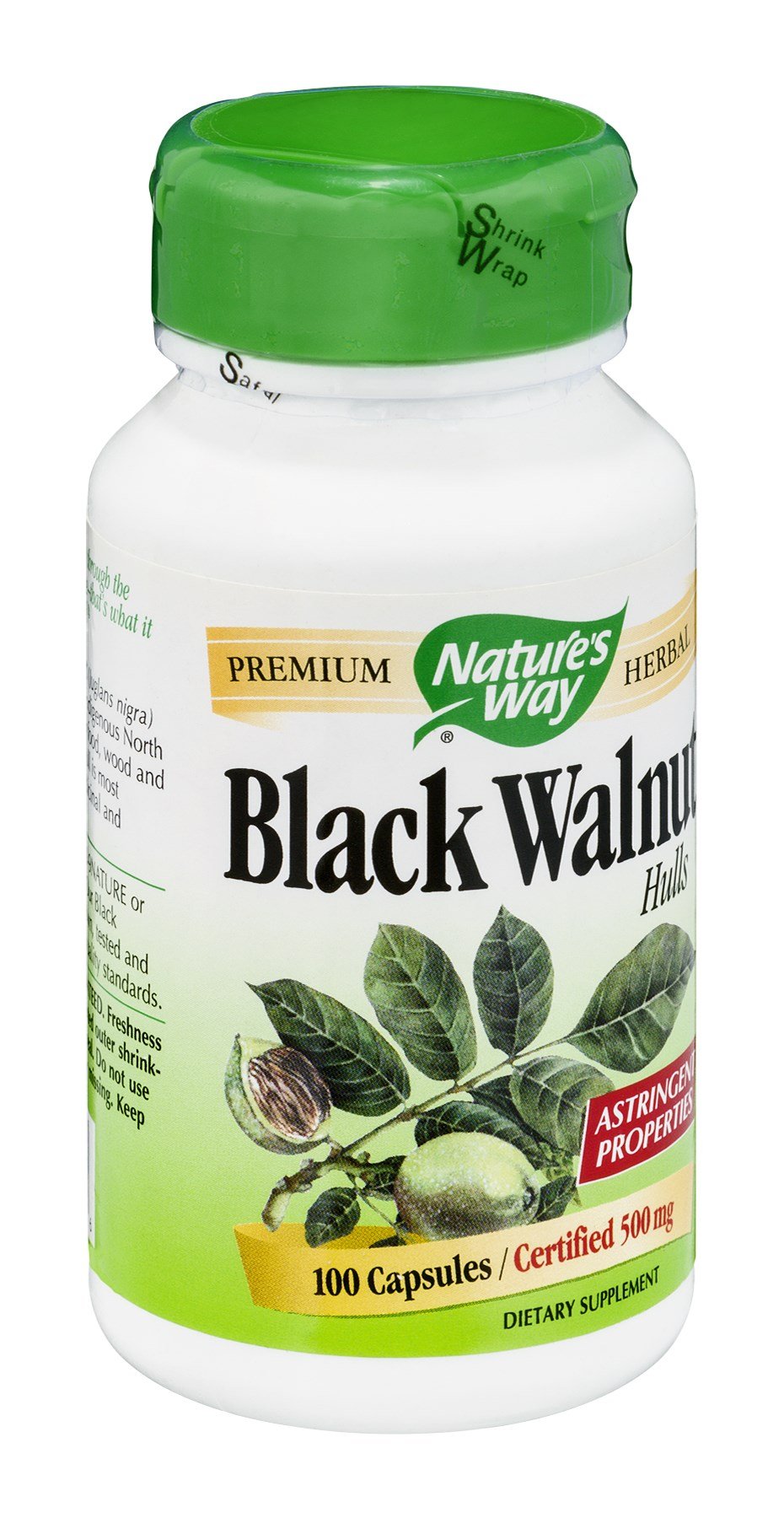 Nature's Way Black Walnut Hulls 500 mg Capsules, 200 Count