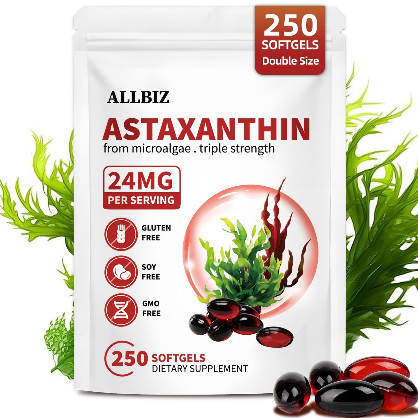ALLBIZ Astaxanthin 24mg Softgels 250