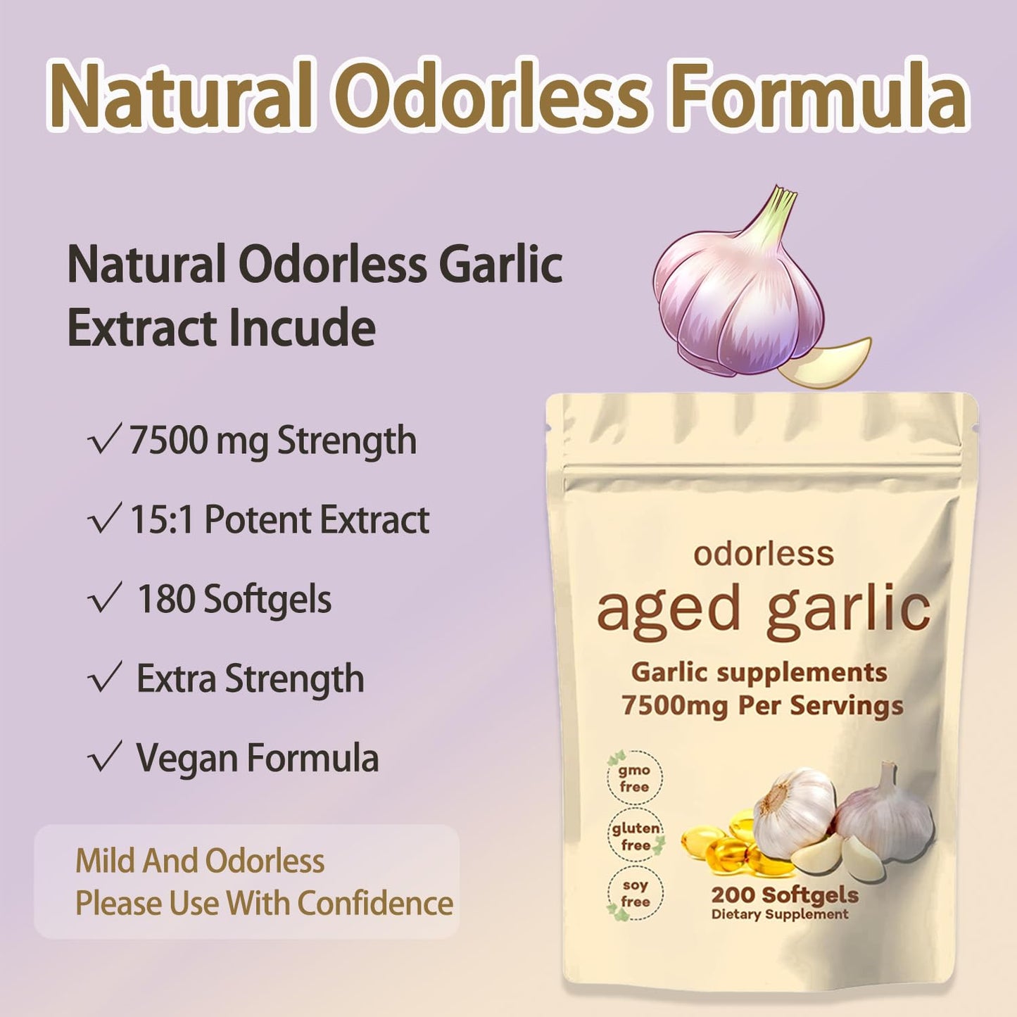 TANSPRESSO Primus Aged Garlic Extract Softgels 200 Count