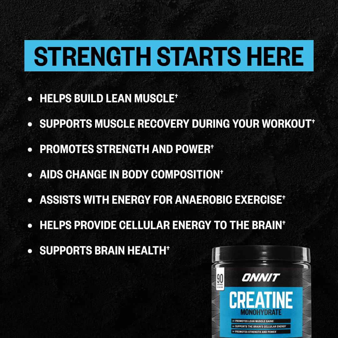 ONNIT Creatine Monohydrate Powder 90 Servings