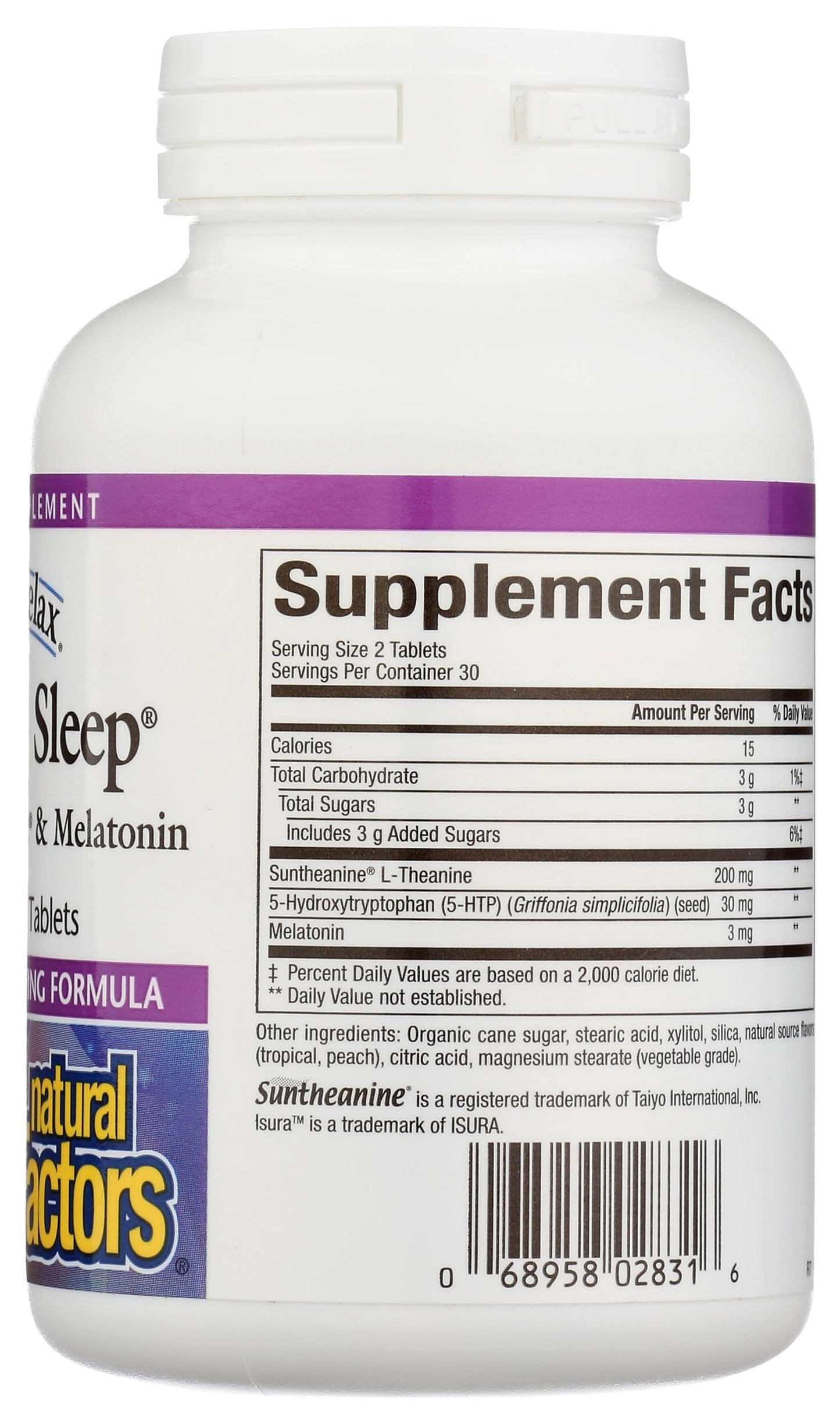 Natural Factors Stress-Relax Tranquil Sleep Chewable Tablets 60 Count
