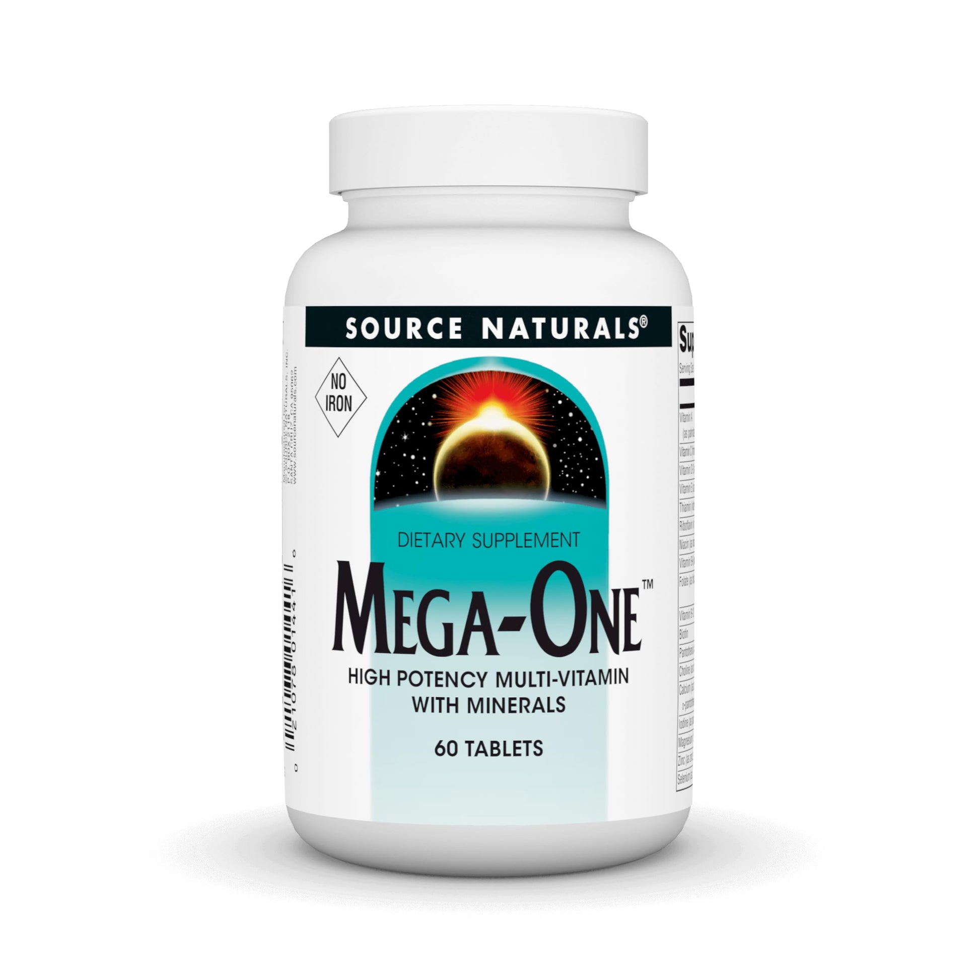 Source Naturals Mega-One Multiple No Iron Tablet, 60 Tablets