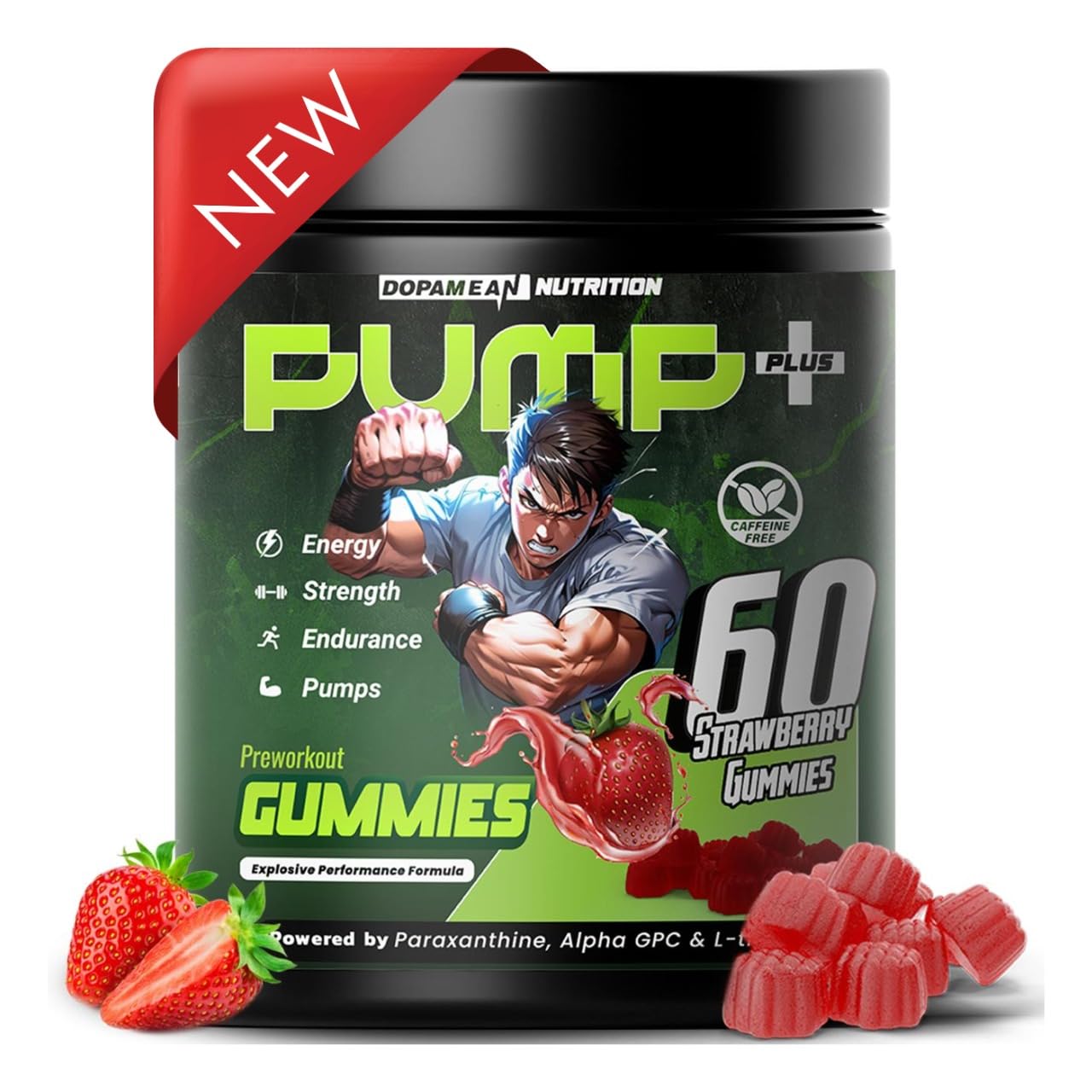 Dopamean Nutrition Pump Pre Workout Gummies 60 Count