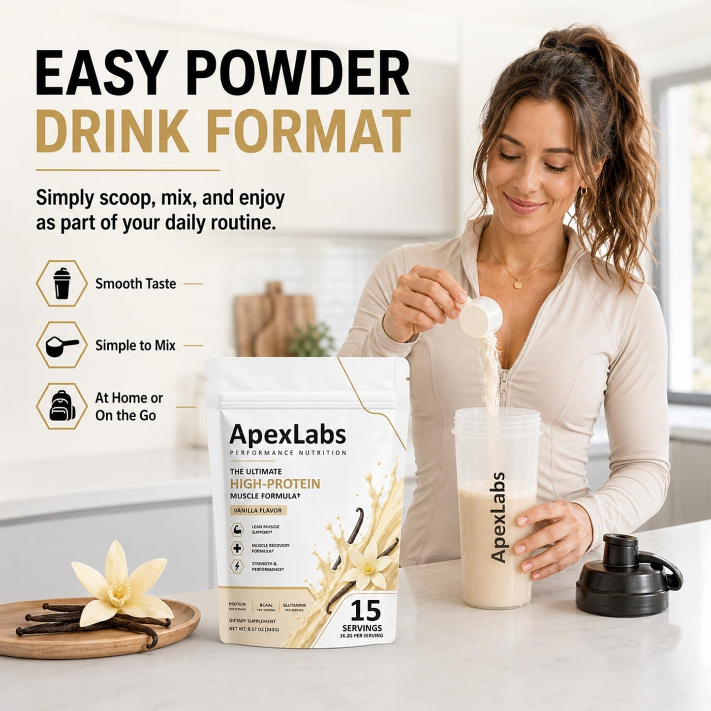 Apex Labs Muscle Powder Vanilla Powder 1 Ounce (Pack of 1)