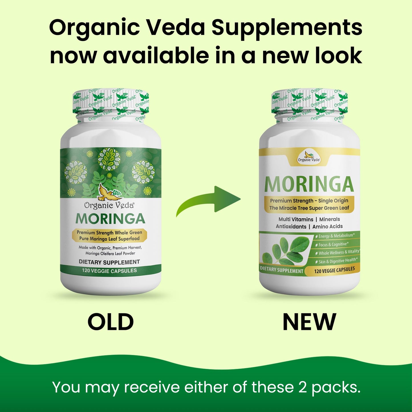 Organic Veda Moringa Capsule 1000mg, 120 Capsules