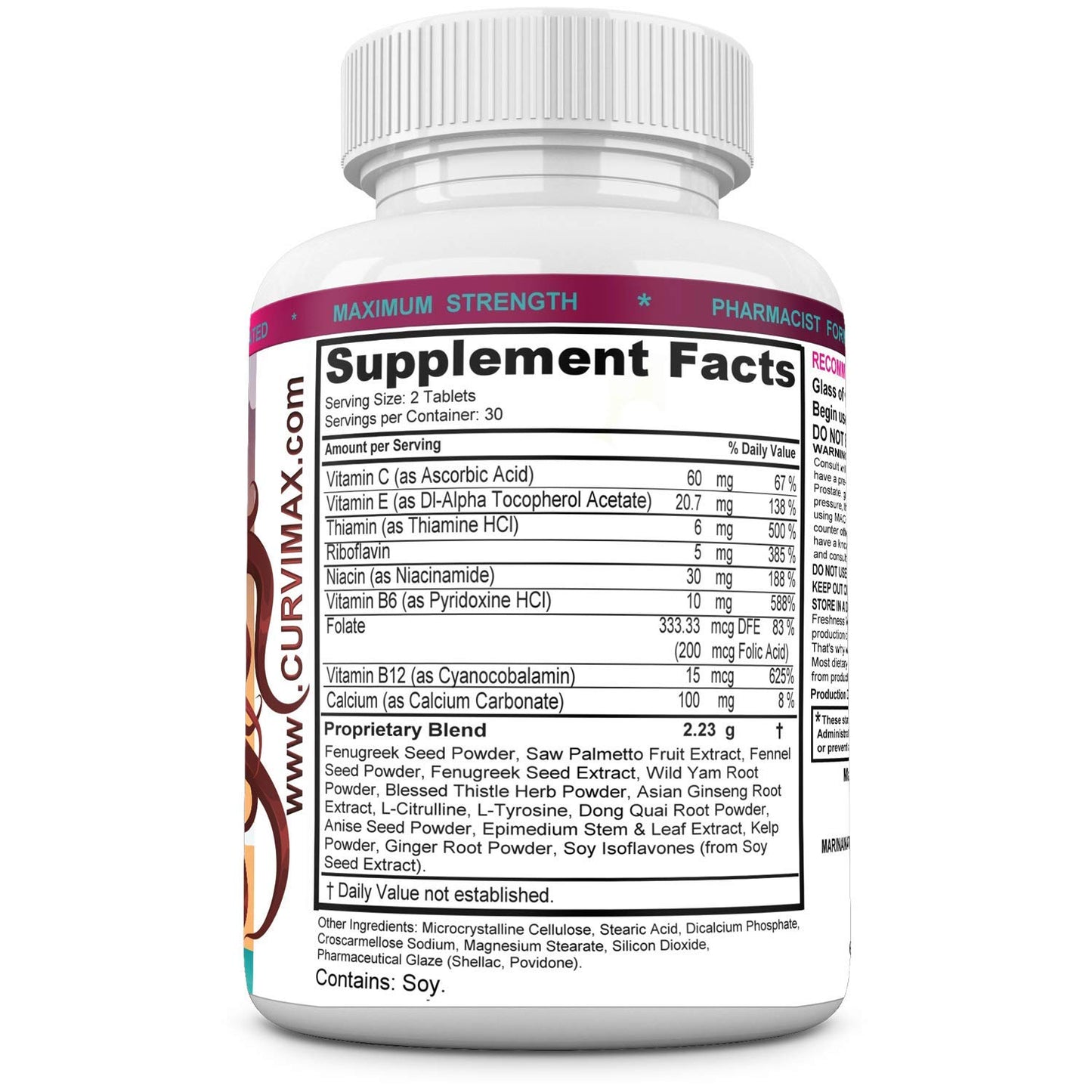 MARINANATURALS CURVIMAX Female Breast Enhancement and Enlargement Pills, 60 Tablets