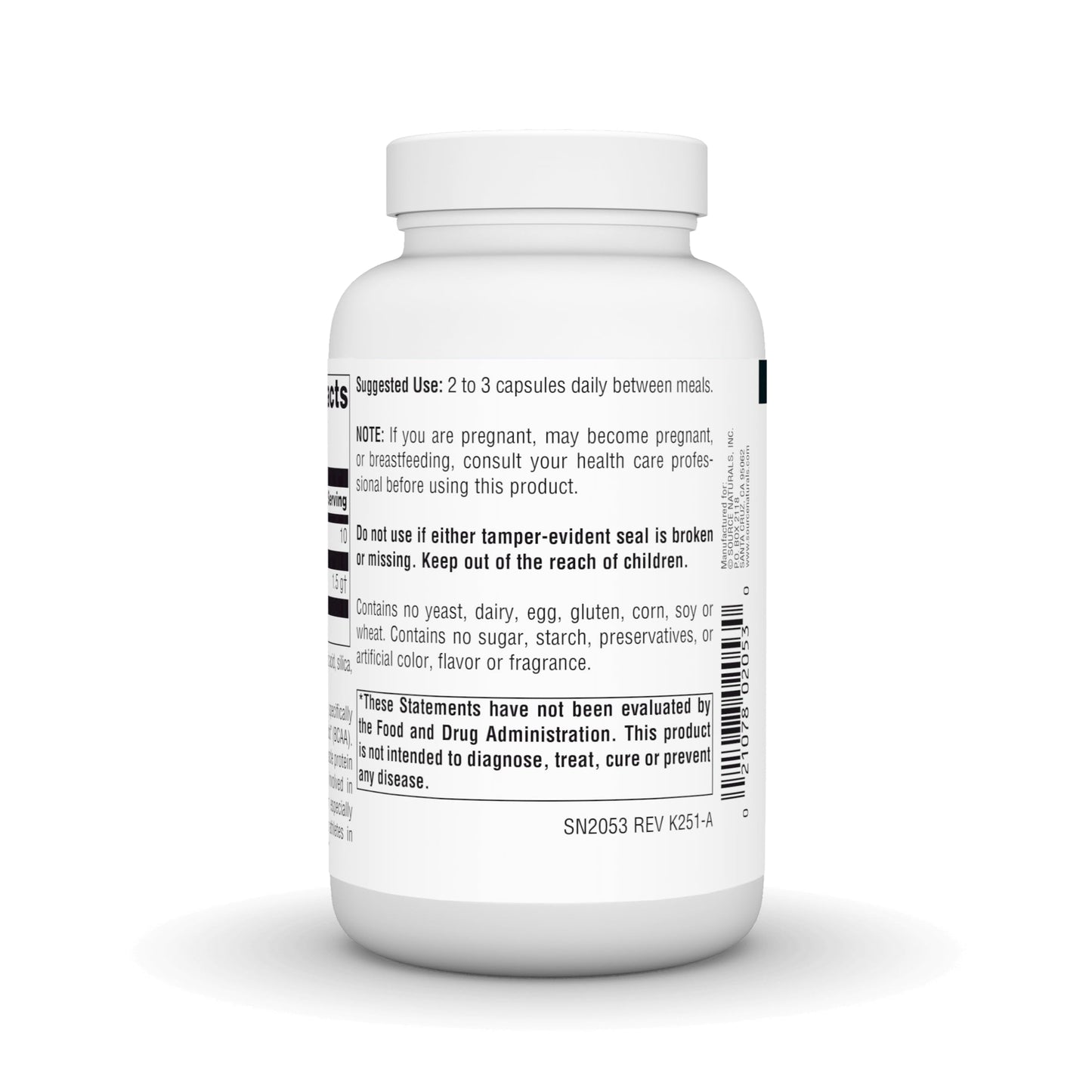 Source Naturals L-Leucine Free Form Essential Amino Acid Supplement for Energy Support Capsule, 120 Capsules