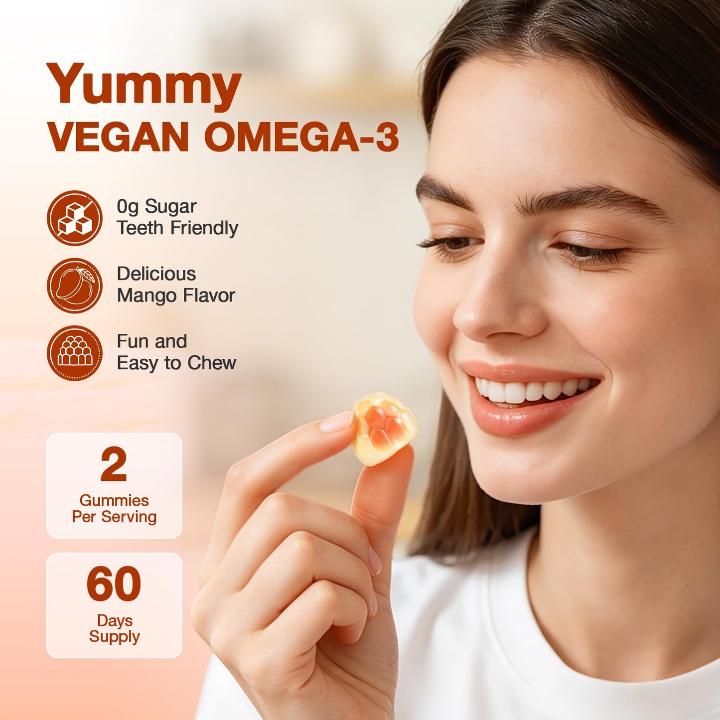 GRNSECVE Vegan Omega 3 Gummies 1000mg Gummy 120 Count