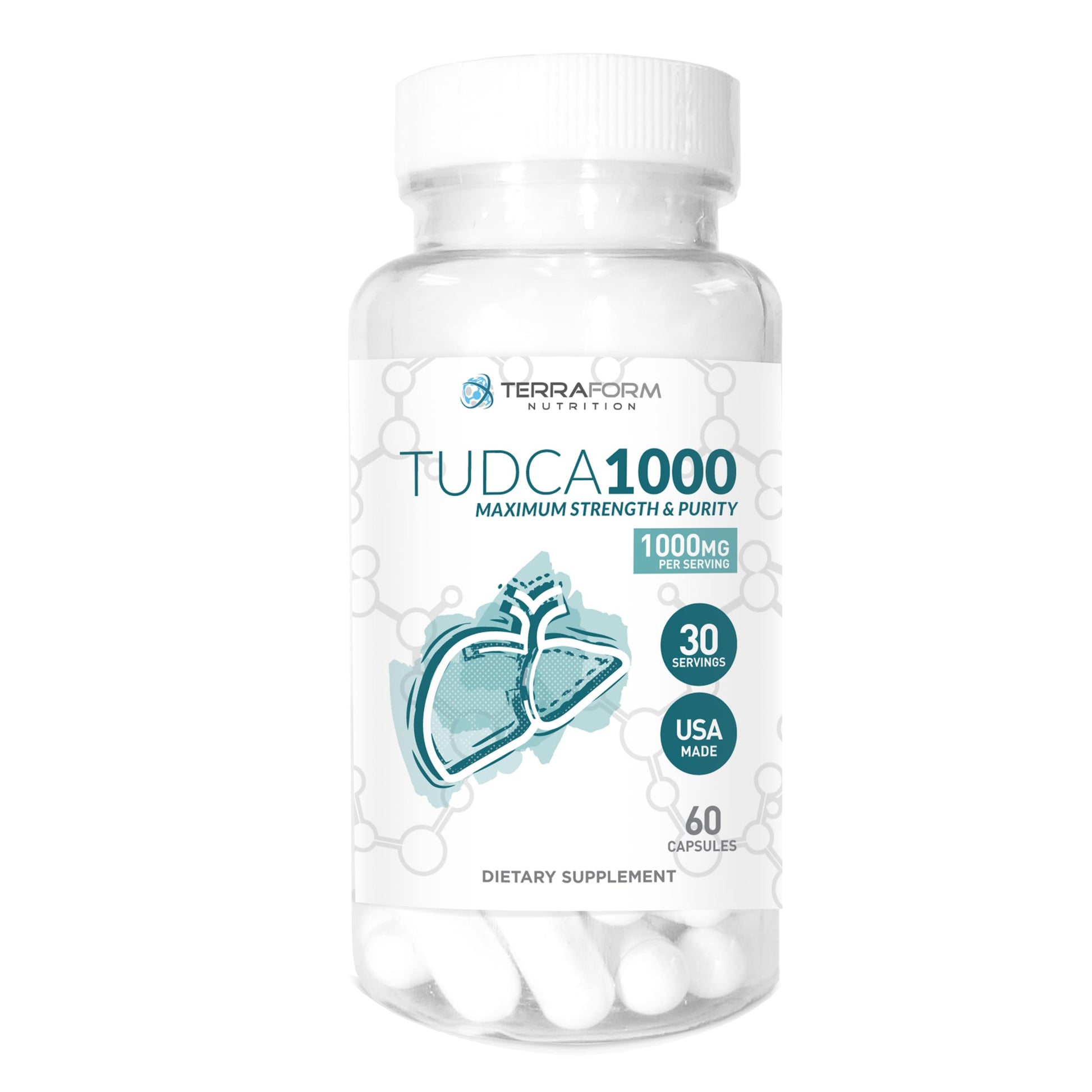 TerraForm Nutrition Max Strength Pure Tudca 60 Capsules