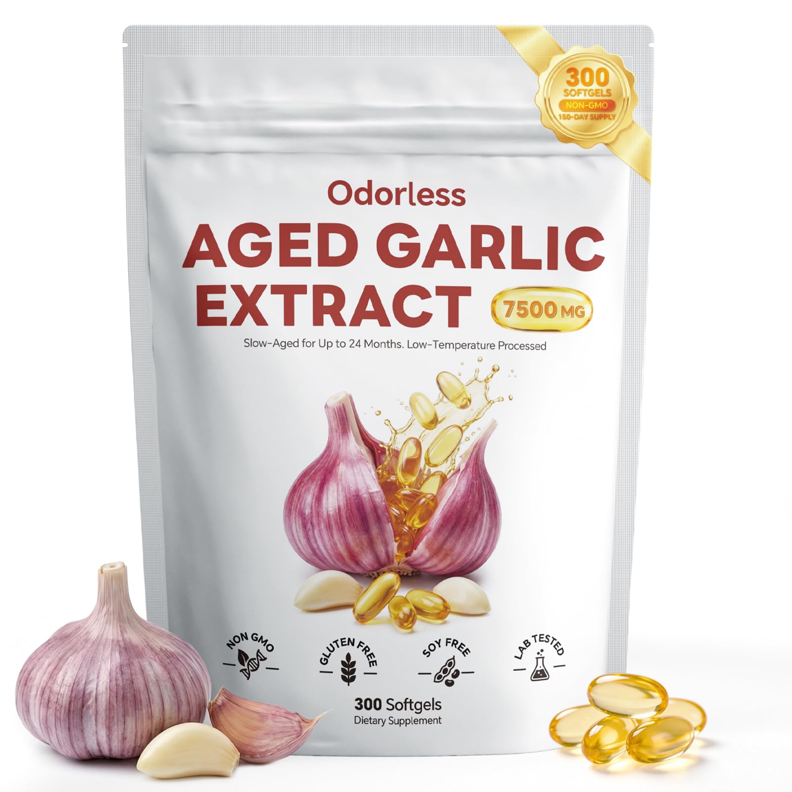 Gomerton Aged Garlic Extract Softgels 300 Count