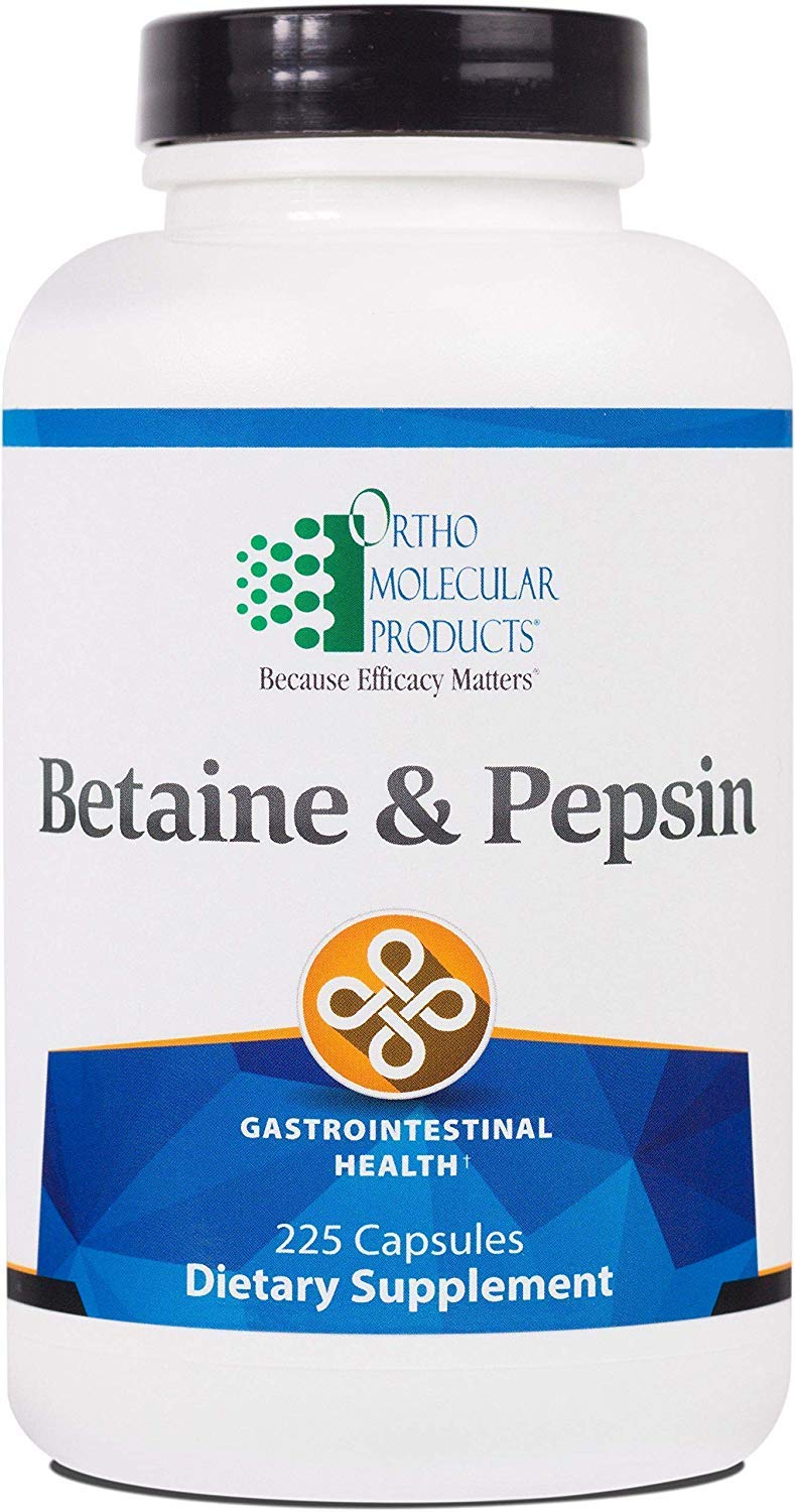 Ortho Molecular Products Betaine and Pepsin Capsules 225 Count