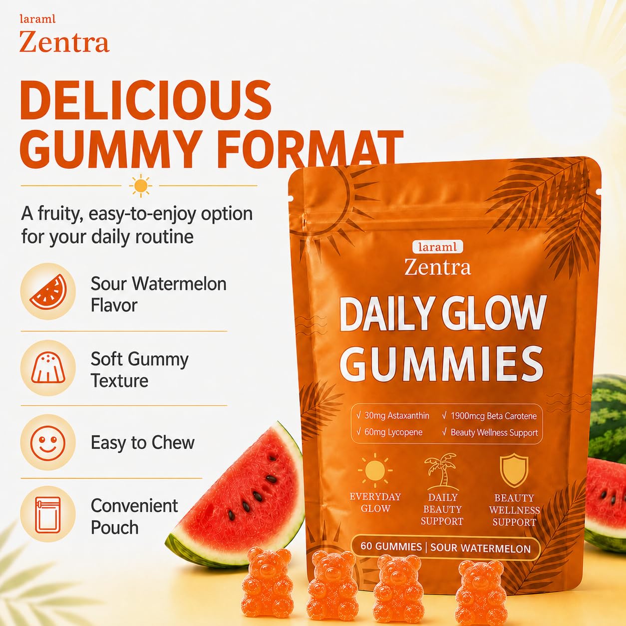 IaramI Zentra Daily Glow Gummies 60 Count