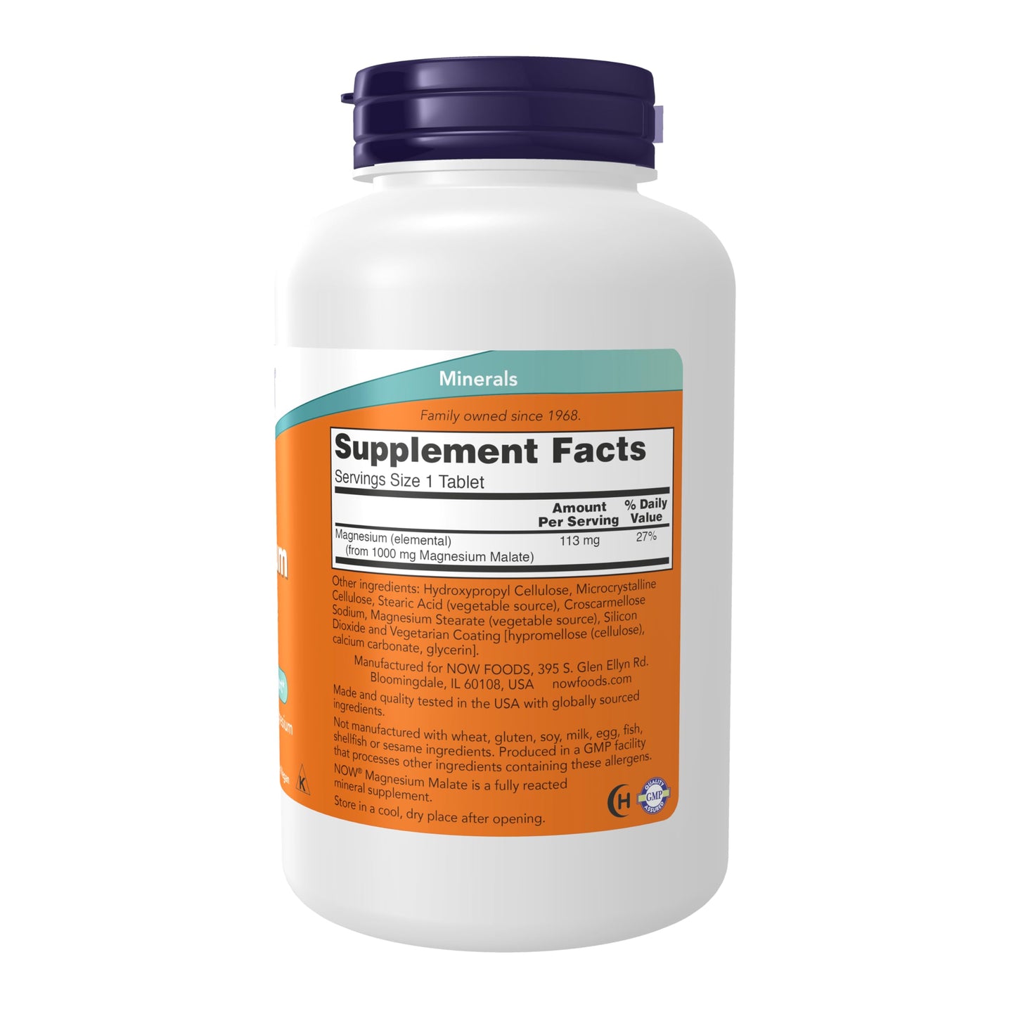 NOW Foods Magnesium Malate 1000 mg, 180 Tablets