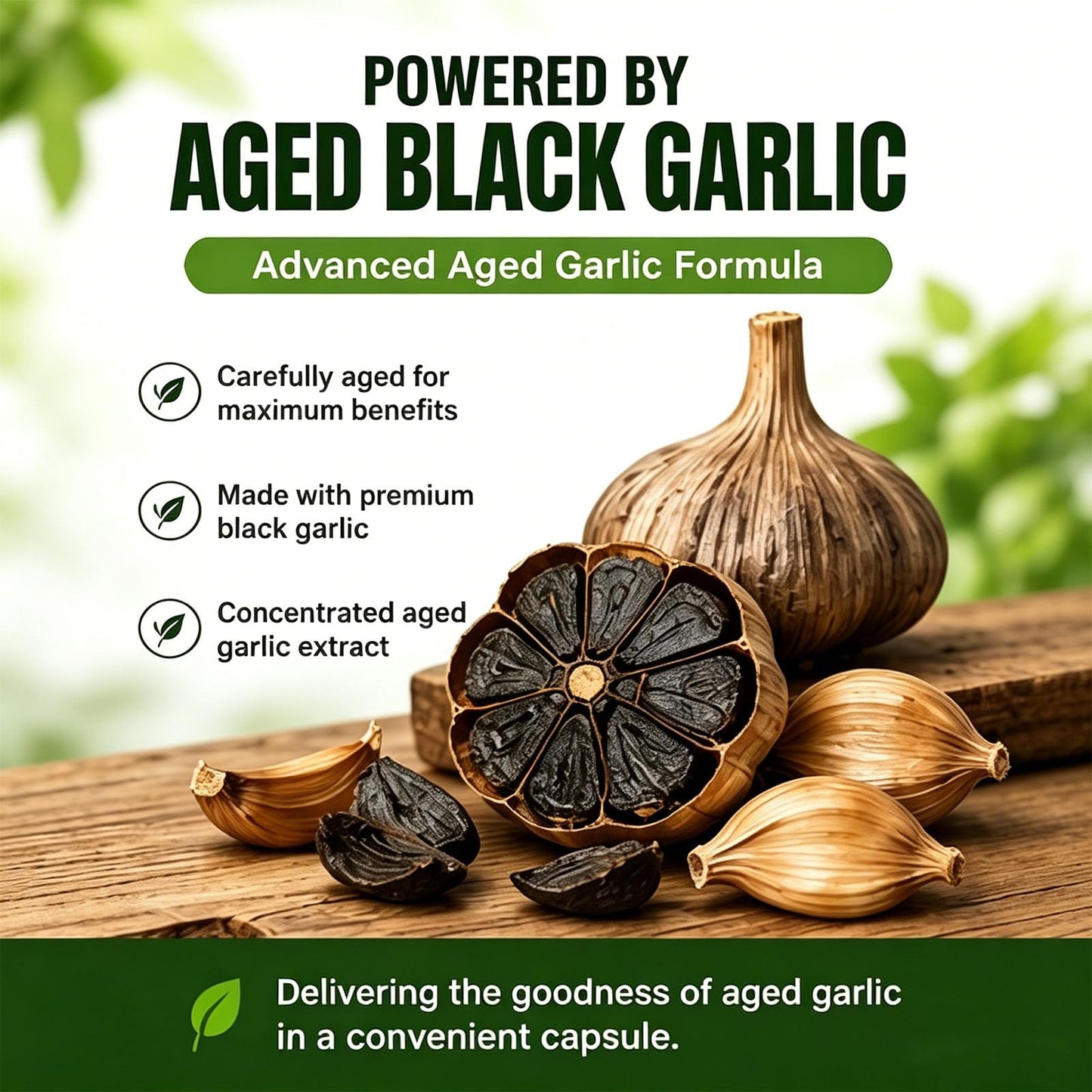 Glo7 SkinCare Qocore Aged Black Garlic 90 Capsules