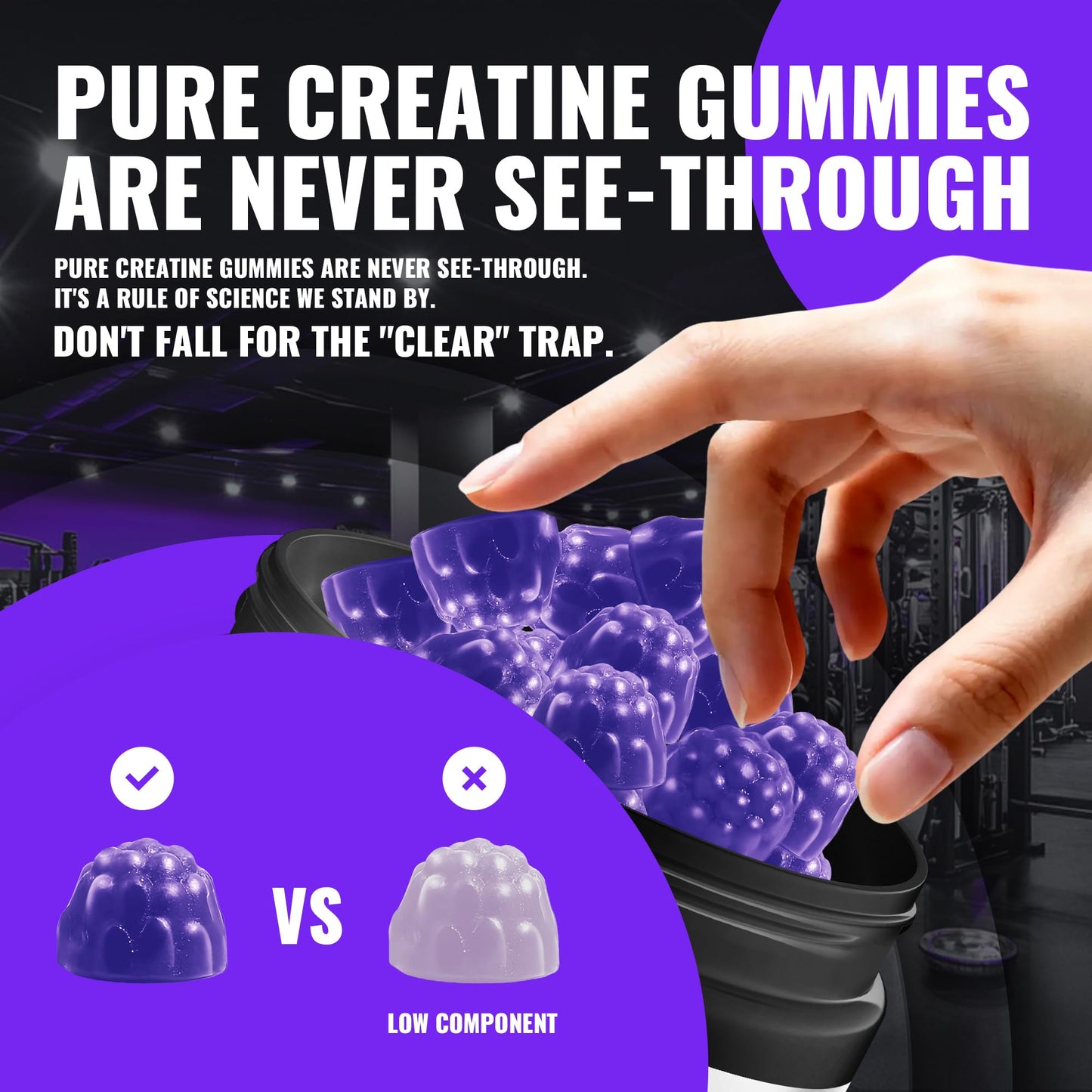 Natures Aid Creatine Monohydrate Gummies 135 Count