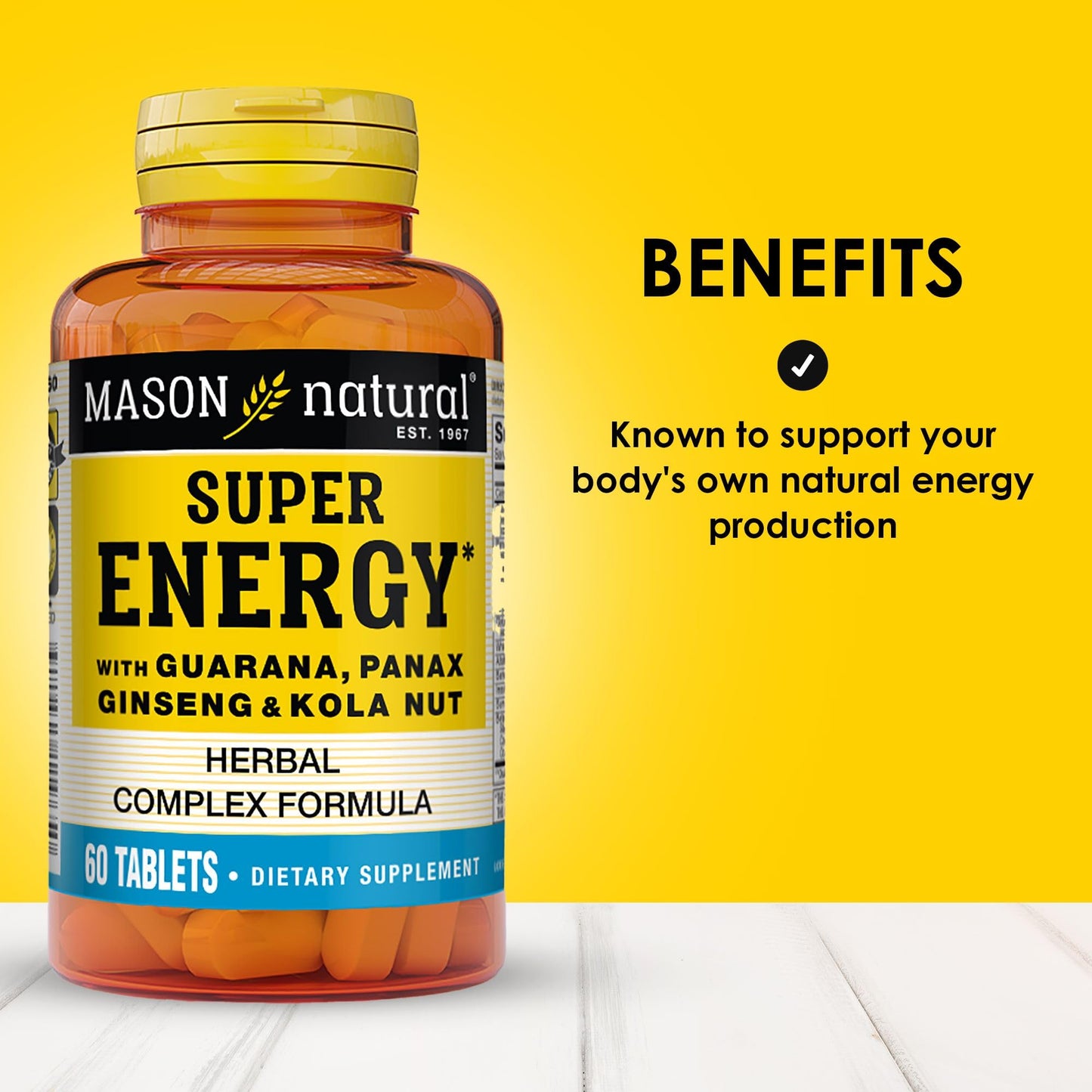 Mason Natural Super Energy Tablets, 60 Tablets
