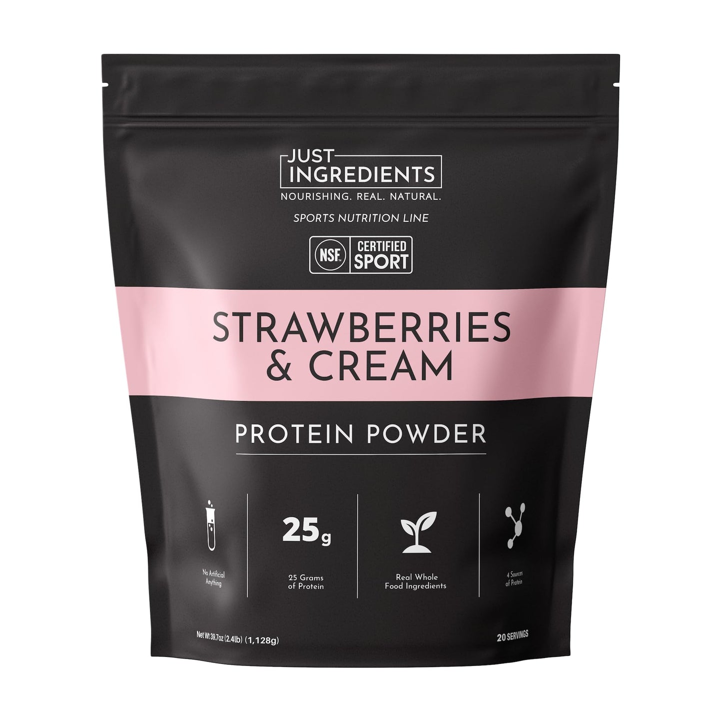 JUST INGREDIENTS Strawberries and Cream Protein Powder (39.7)