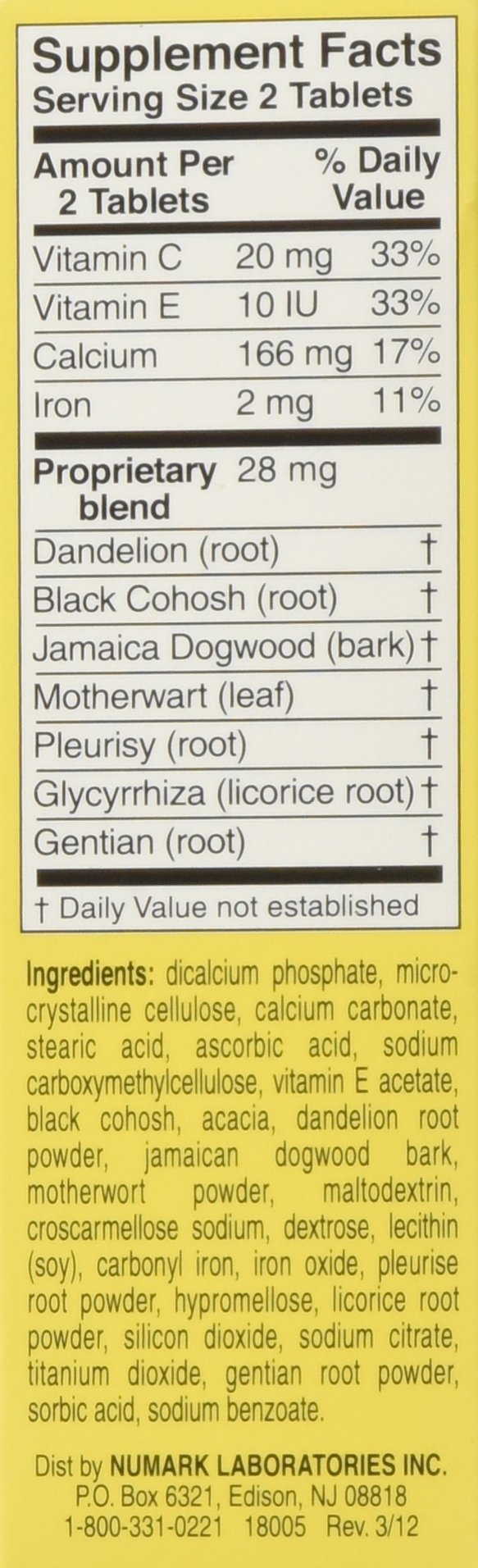 Lydia Pinkham Tablets for Menstruation and Menopause Support, 150 Tablets