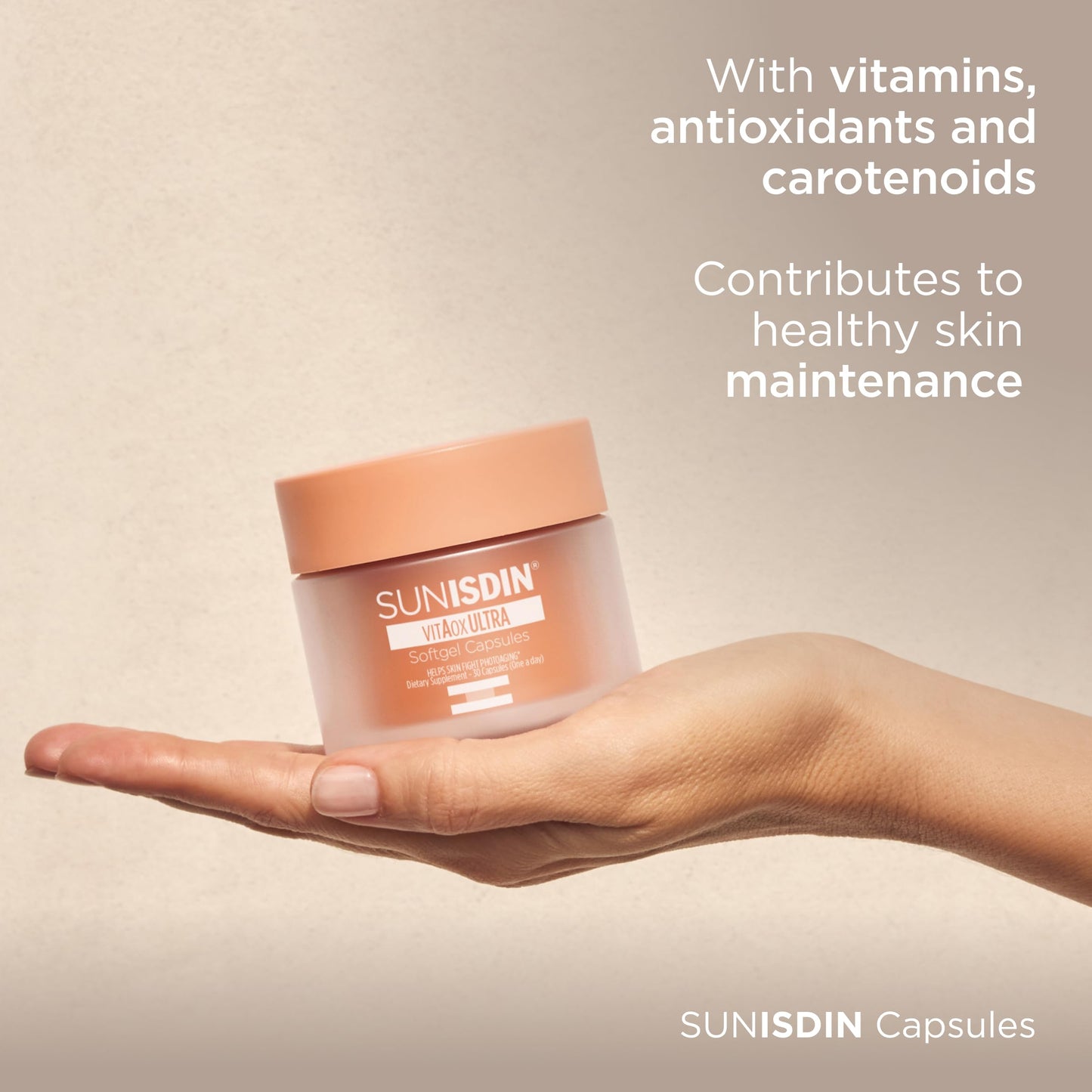 ISDIN SUNISDIN Skin Care Antioxidant Supplement, Vitamins A & E, 30 Capsules