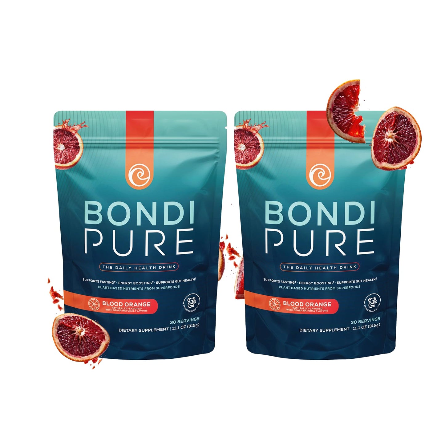 Bondi Pure Daily Health & Detox Drink Powder Blood Orange 22.2