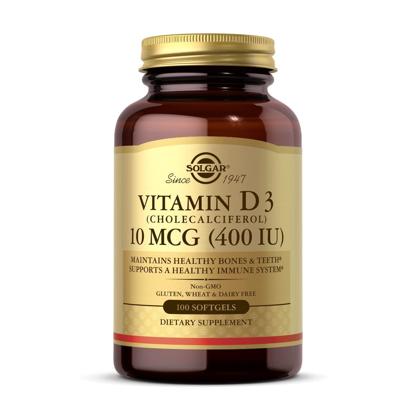 Solgar Vitamin D3 (Cholecalciferol) 10 MCG (400 IU) Softgel 100 Softgels