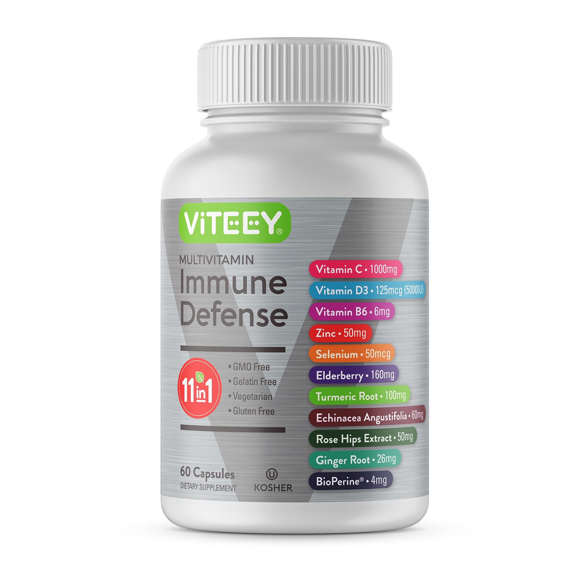 Viteey 11 in 1 Immune Support Supplement - Immune Defense Capsules, 60 Capsules