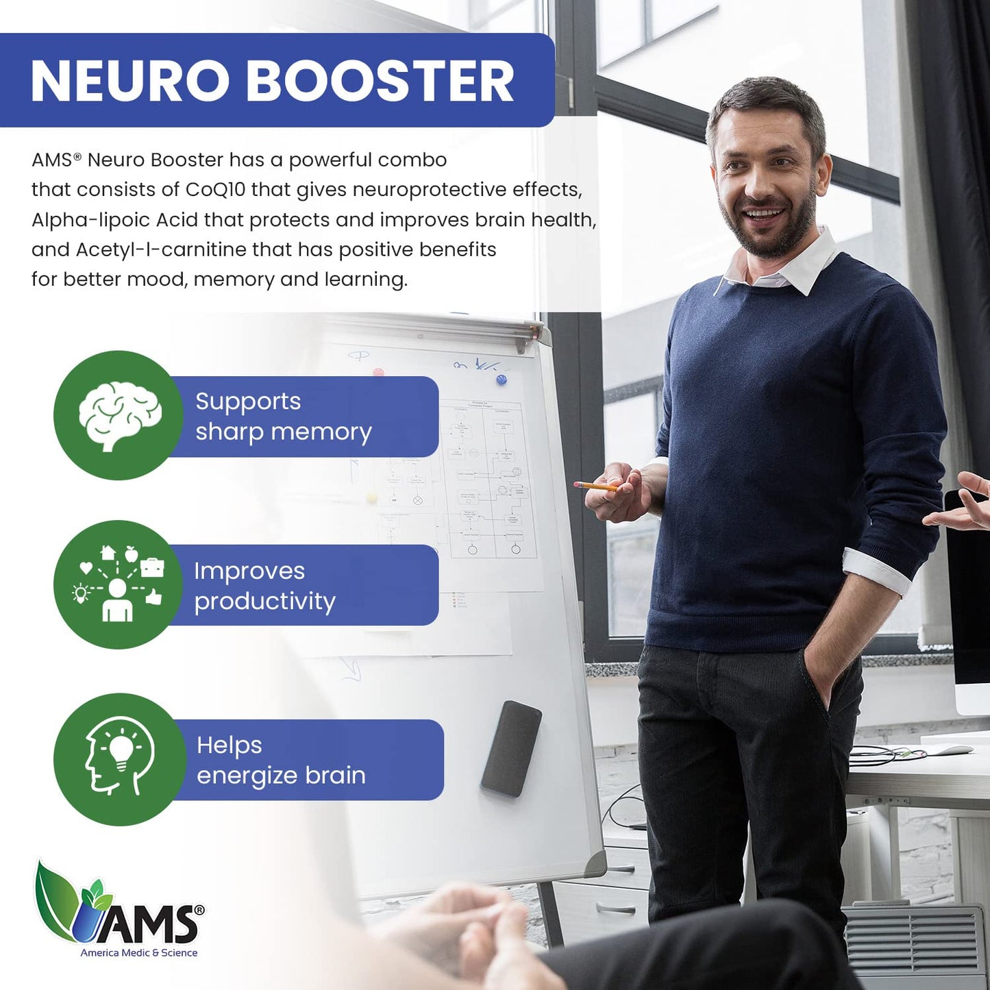 America Medic & Science Neuro Booster Capsules, 60 Count