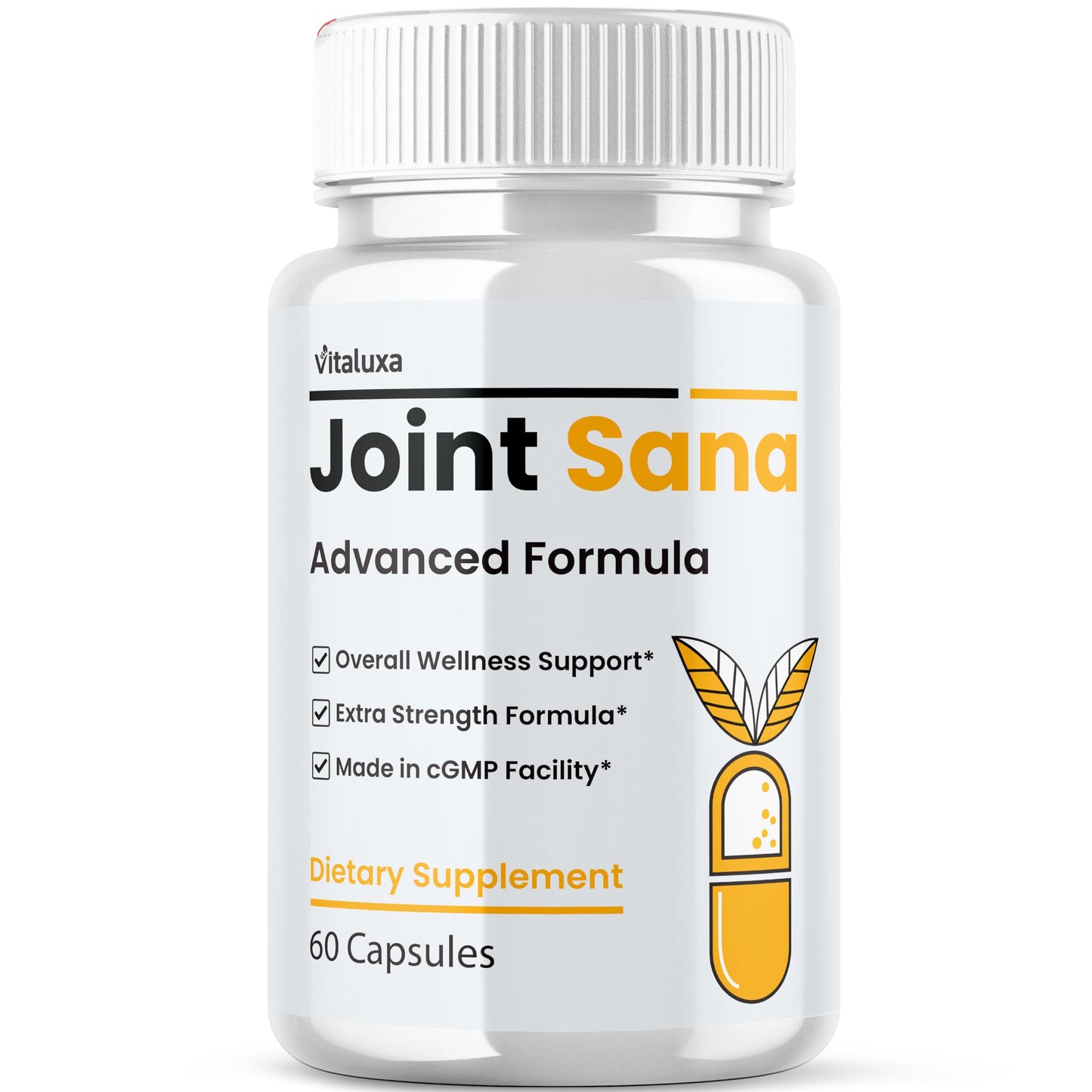 Vitaluxa Joint Sana Capsules, JointSana Advanced Formula Turmeric Curcuma Extra Strength, Natural Health Supplements, 60 Capsules